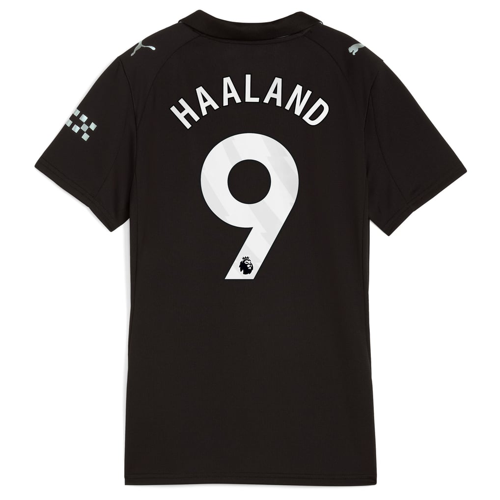 Manchester City PUMA Away Shirt 2025-26 - Womens with Haaland 9 printing