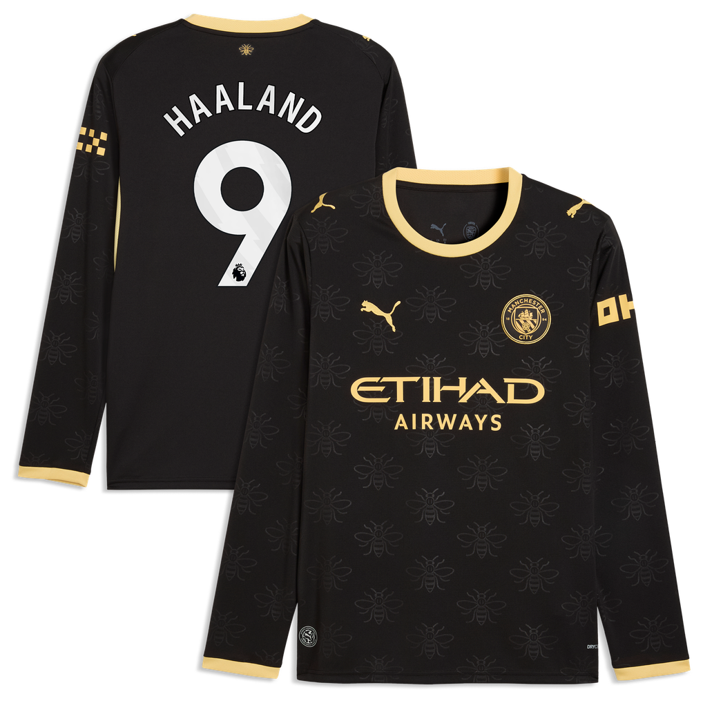 Manchester City Puma Away Shirt 2026-27 - Long Sleeve with Haaland 9 printing