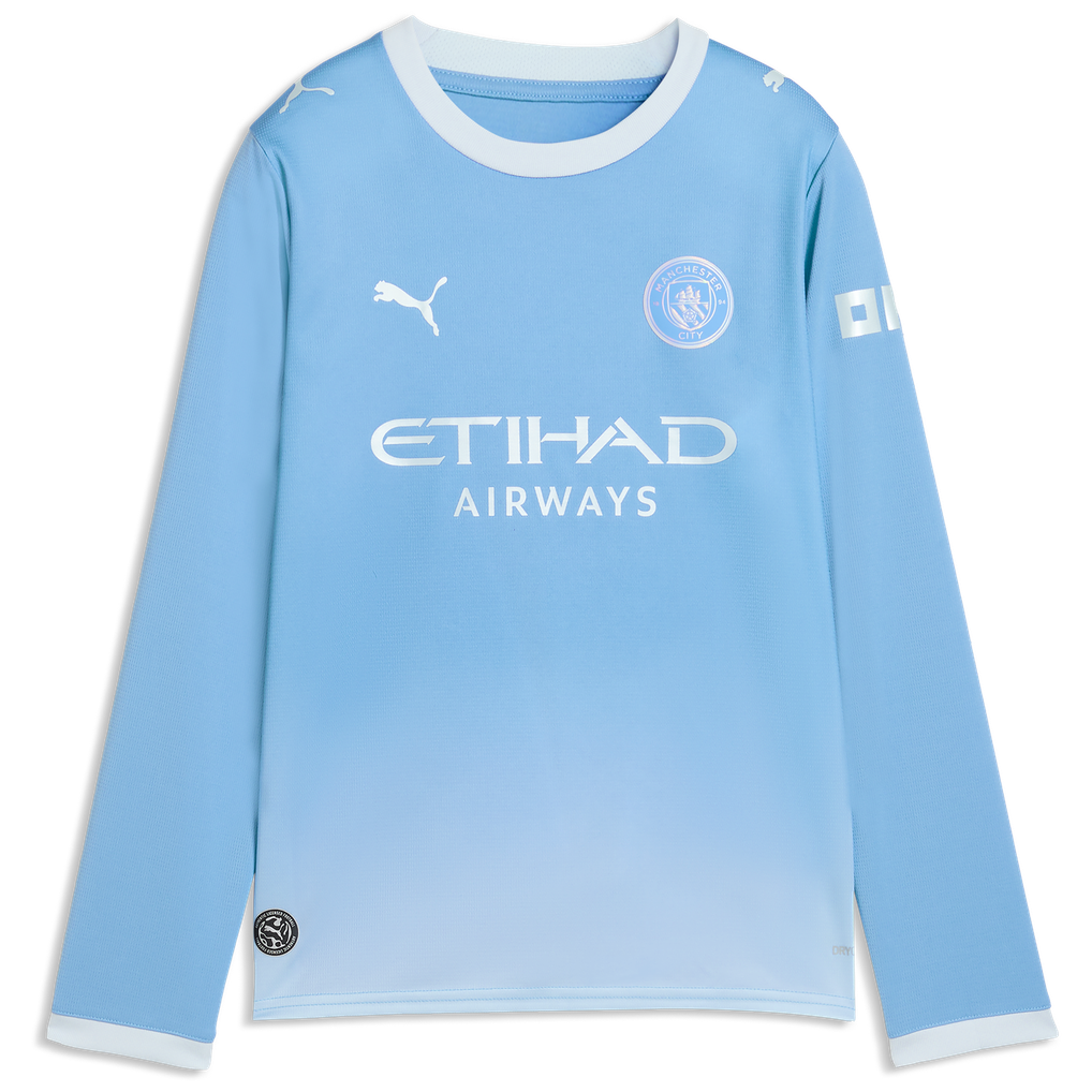 Manchester City PUMA Home Shirt 2026-27 - Long Sleeve - Kids with Haaland 9 printing