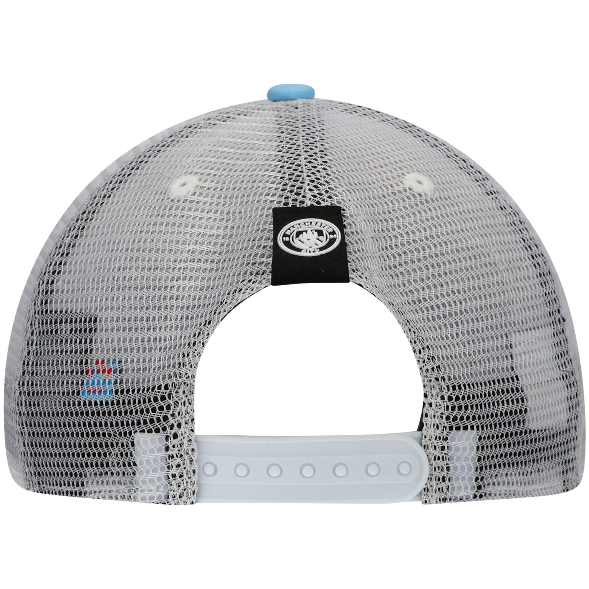 Men's Fi Collection Sky Blue/White Manchester City Fog Trucker Snapback Hat