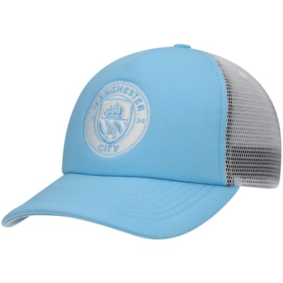 Manchester City Fi Collection Fog Trucker Snapback Hat - Sky Blue/White