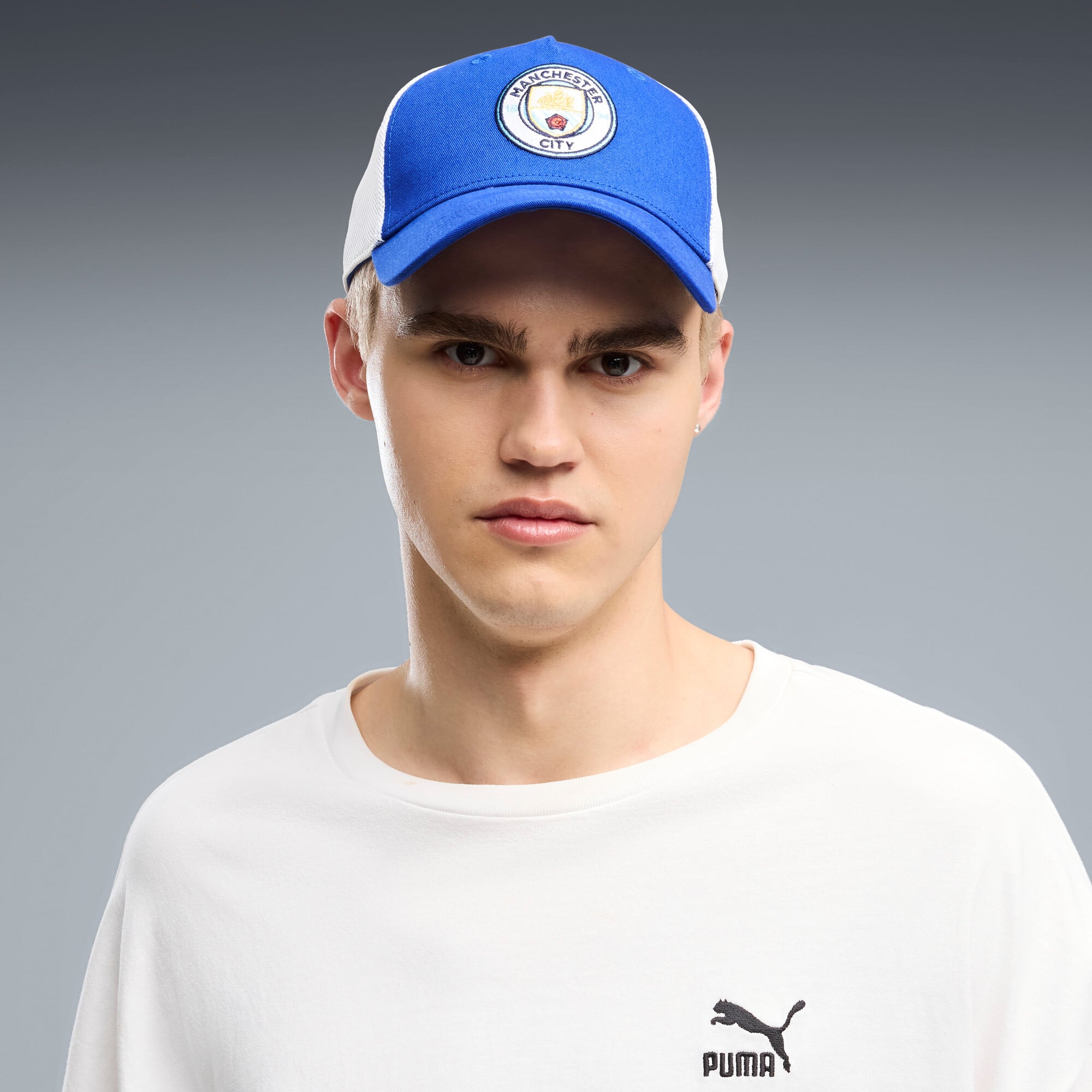 Men's Puma Blue Manchester City King Adjustable Trucker Hat