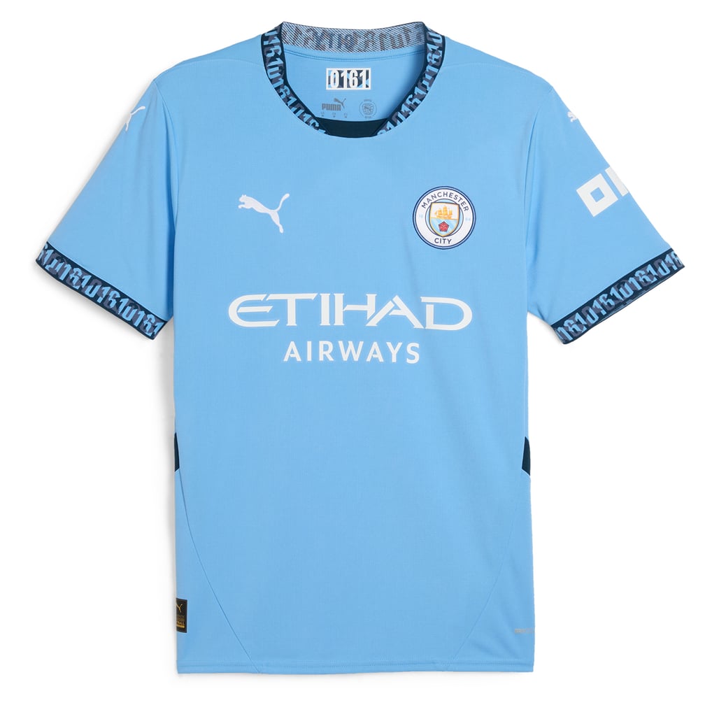 Maillot Réimpression Erling Haaland Manchester City - Taille XL, Bleu, Authentifié JSA