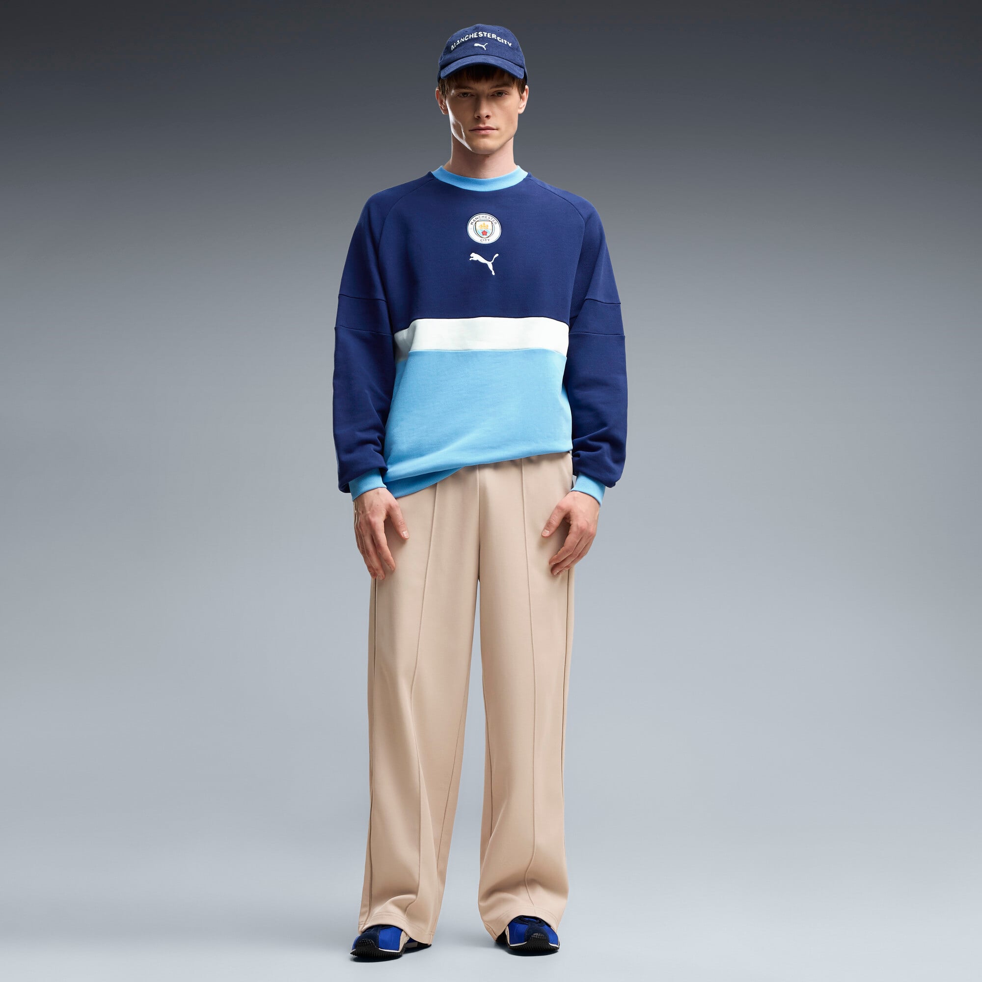 Men's Puma  Navy/Sky Blue Manchester City ftblCulture Relaxed Sweatshirt