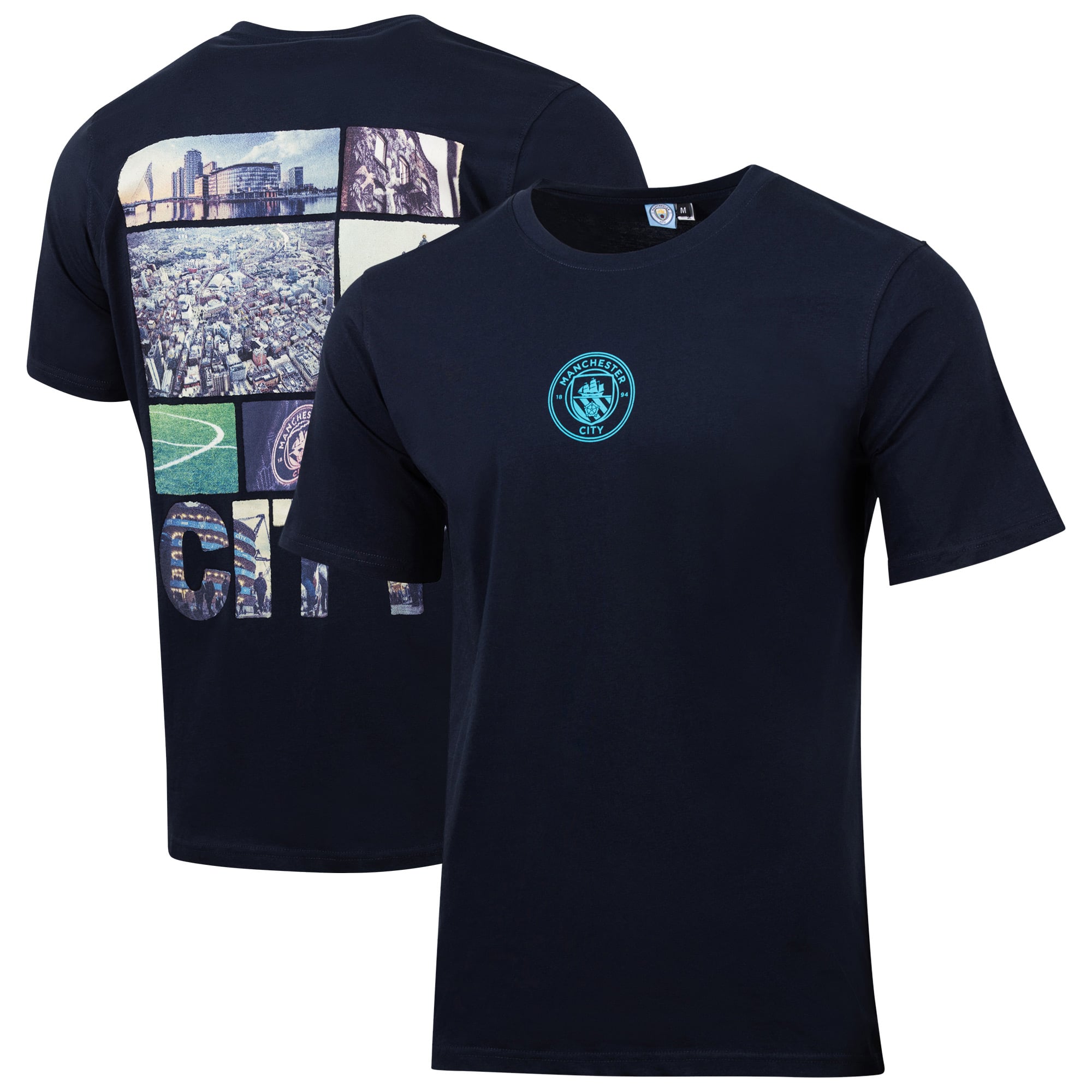 T-shirt décontracté Manchester City Landmark, design sport suédois, marine