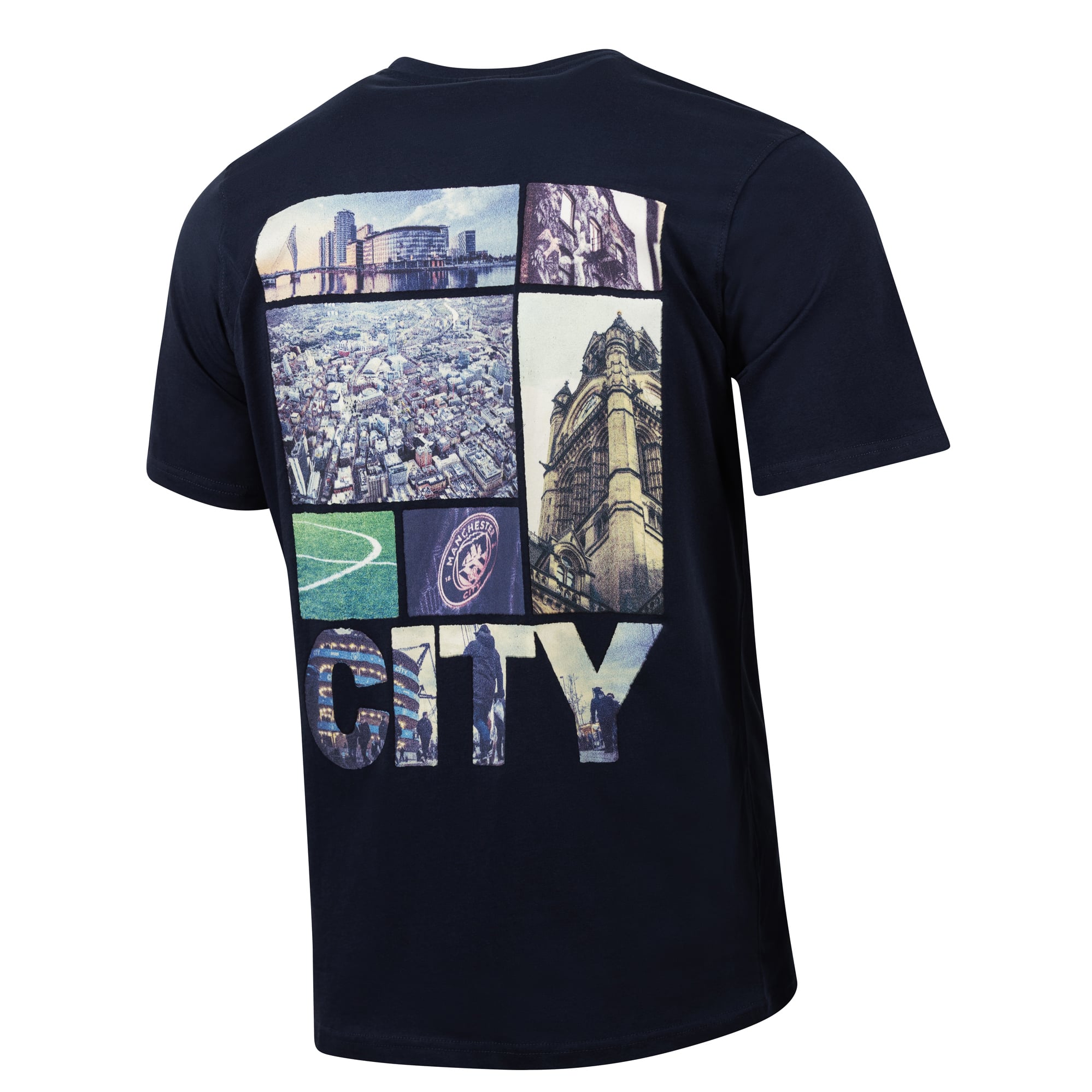 T-shirt décontracté Manchester City Landmark, design sport suédois, marine