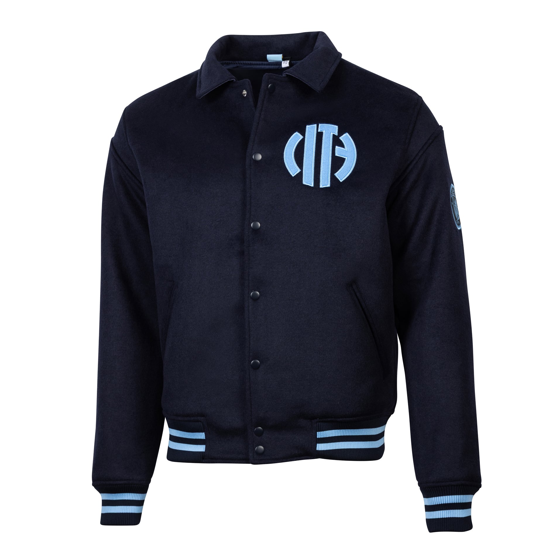 Veste universitaire Manchester City Victory à boutons-pression, bleu marine, de marque Sport Design Sweden.