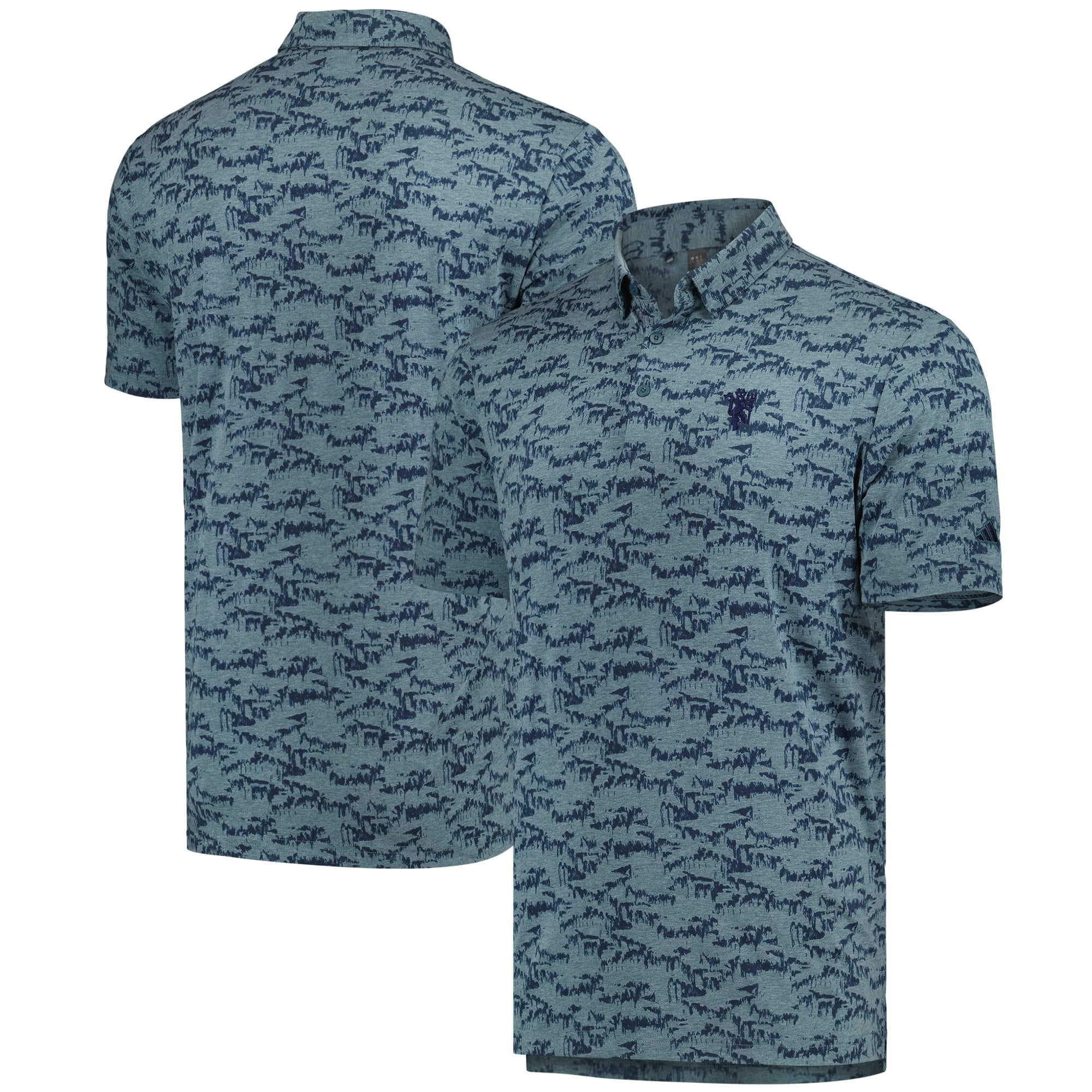 Manchester United adidas Golf Go-To bedrucktes Poloshirt – Arctic 
