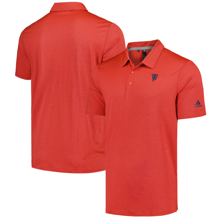 Manchester United adidas Golf Ottoman Stripe Primegreen Polo Shirt 
