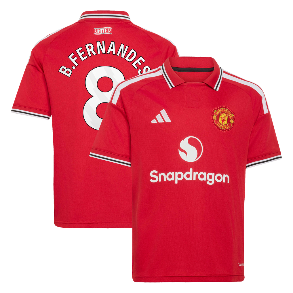 Manchester United adidas Home Shirt 2026-27 - Kids with B.Fernandes 8 printing