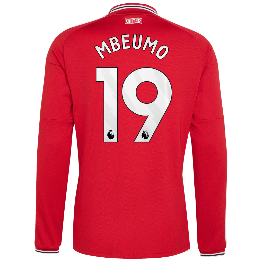 Manchester United adidas Home Shirt 2026-27 - Long Sleeve with Mbeumo 19 printing