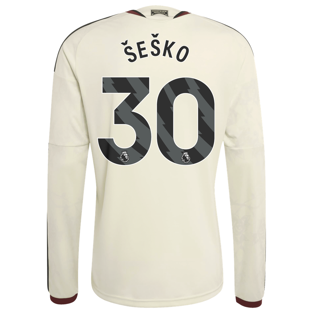 Manchester United adidas Third Shirt 2026-27 - Long Sleeve with Šeško 30 printing