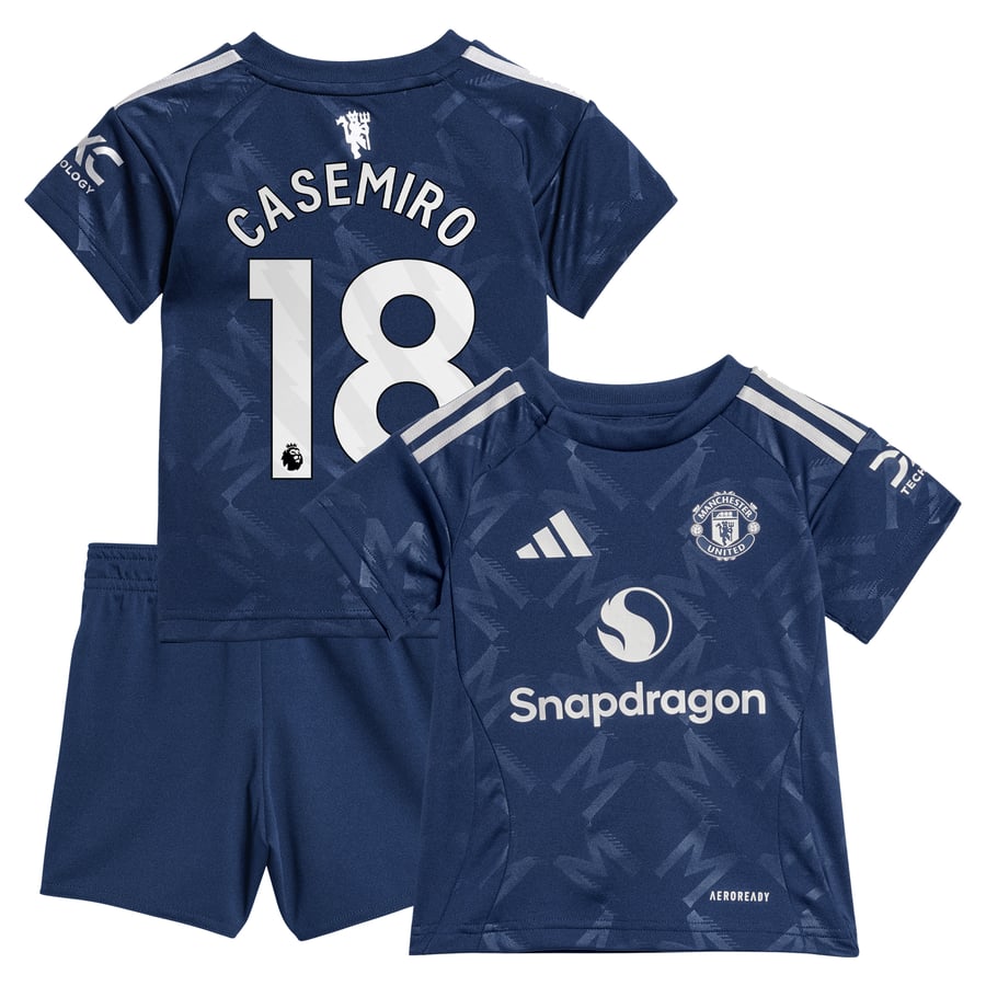 Manchester United EPL adidas Away Baby Kit 2024-25 with Casemiro 