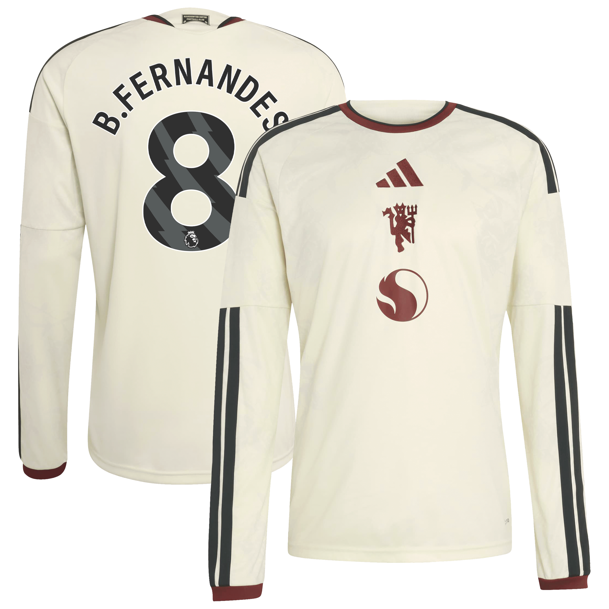 Men's adidas Bruno Fernandes Red Manchester United 2026/27 Home Replica Long Sleeve Jersey