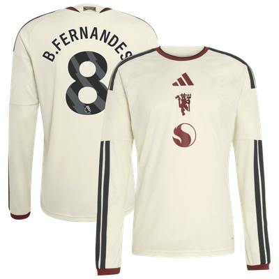 Bruno Fernandes Manchester United adidas 2026/27 Third Replica Long Sleeve Jersey - Cream