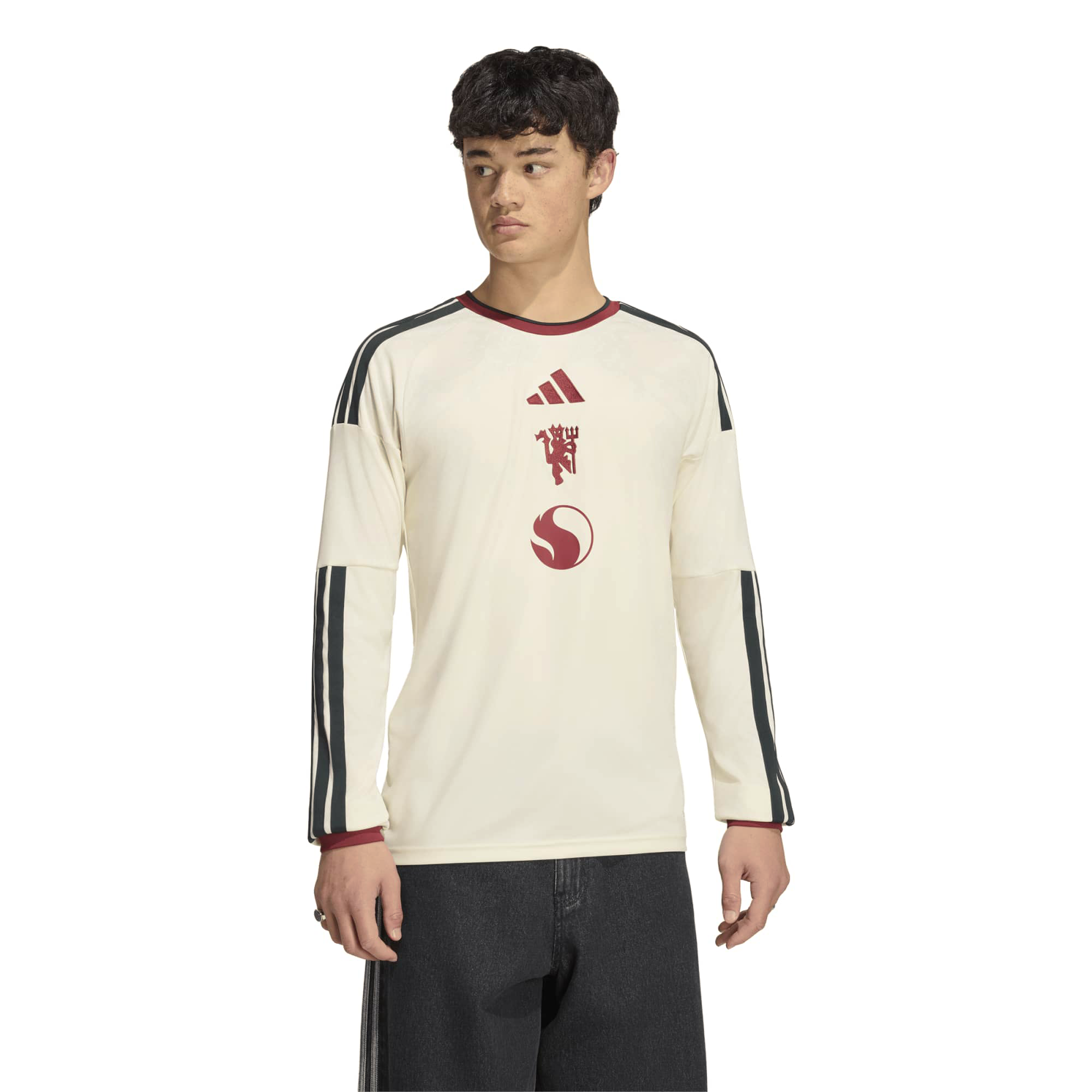 Maillot domicile réplique manches longues adidas rouge Manchester United 2026/27 pour homme