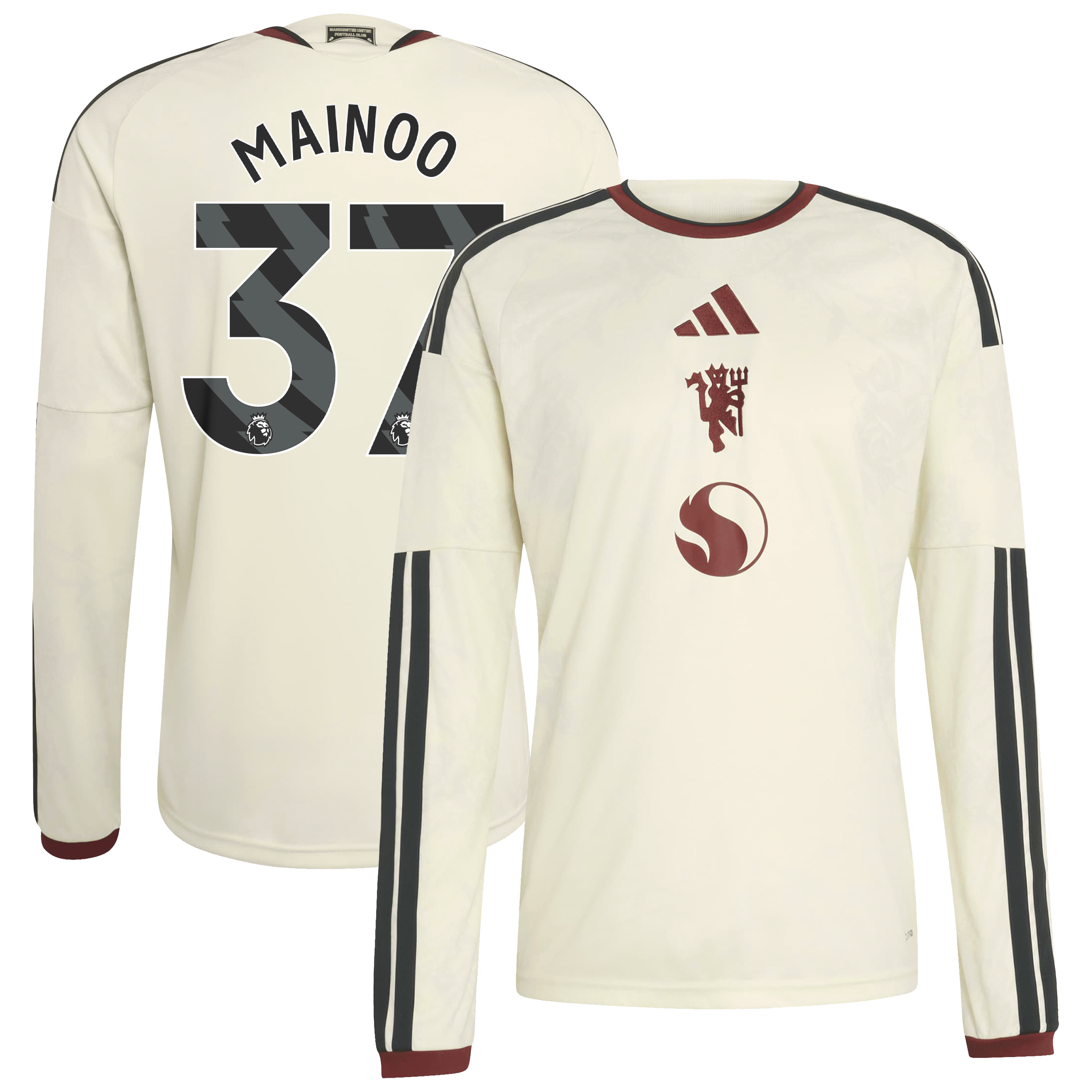 Maillot domicile réplique manches longues adidas Kobbie Mainoo rouge Manchester United 2026/27