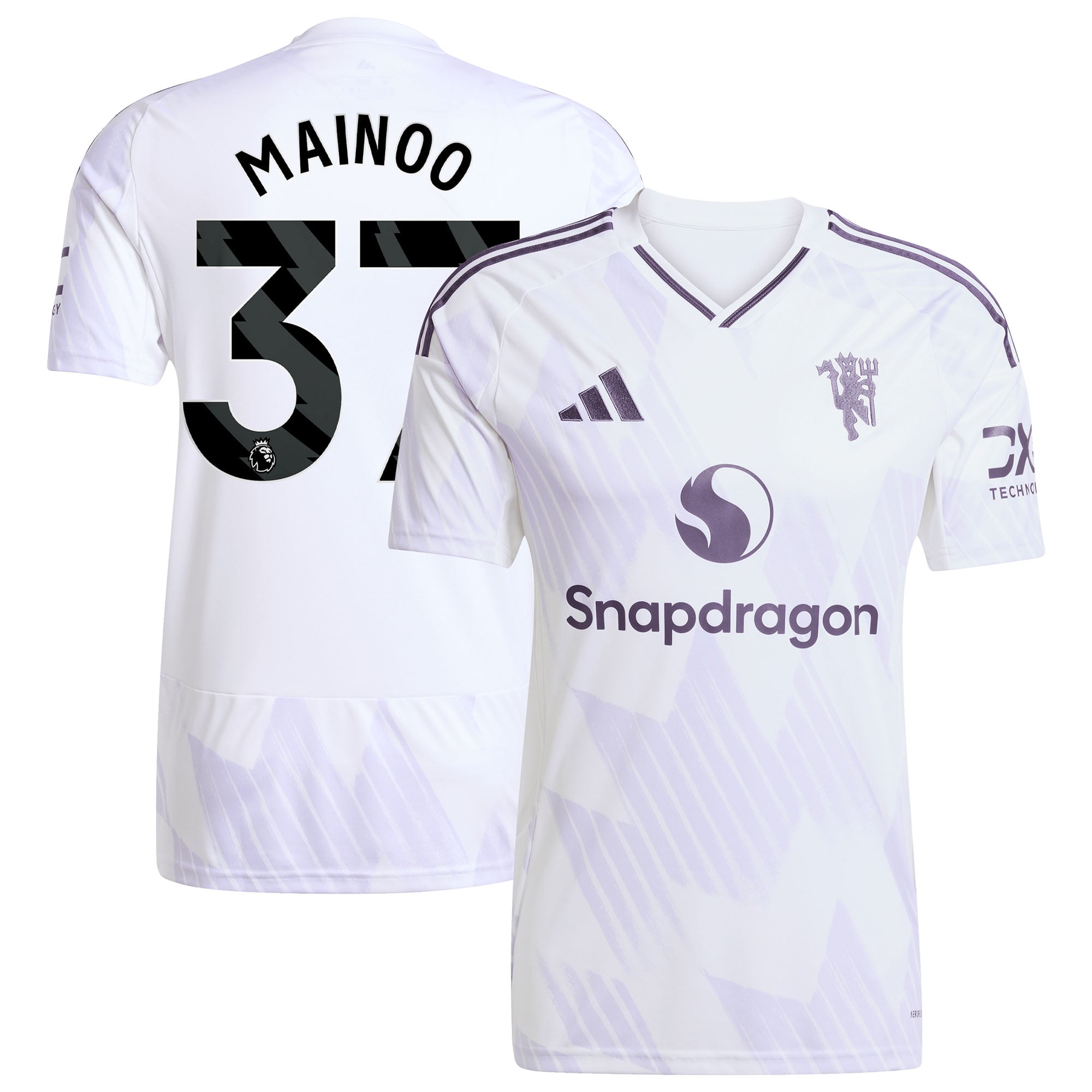 Men's adidas Kobbie Mainoo White Manchester United 2025/26 Away Replica Player Jersey