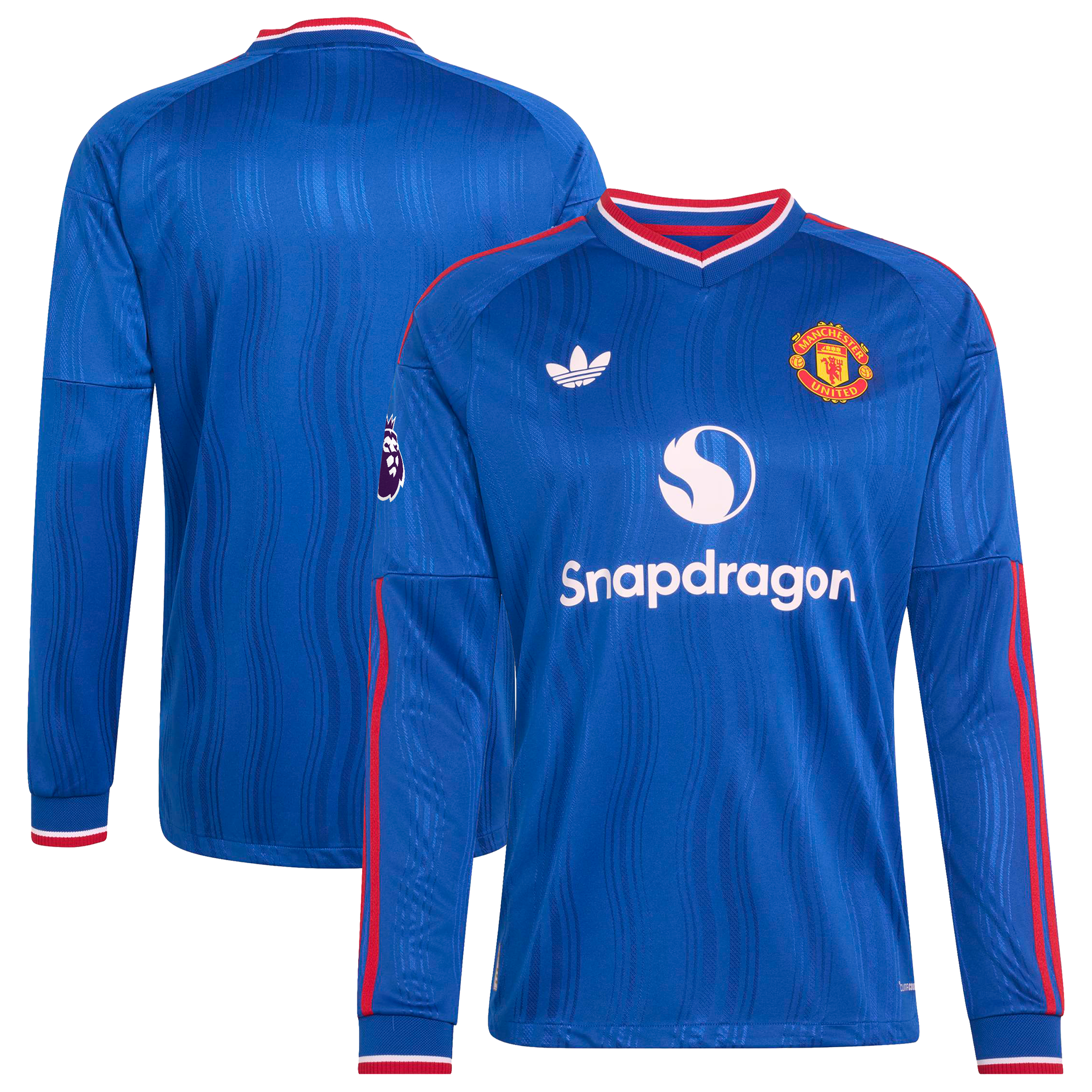Maillot authentique à manches longues adidas Royal Manchester United 2026/27 extérieur avec patch