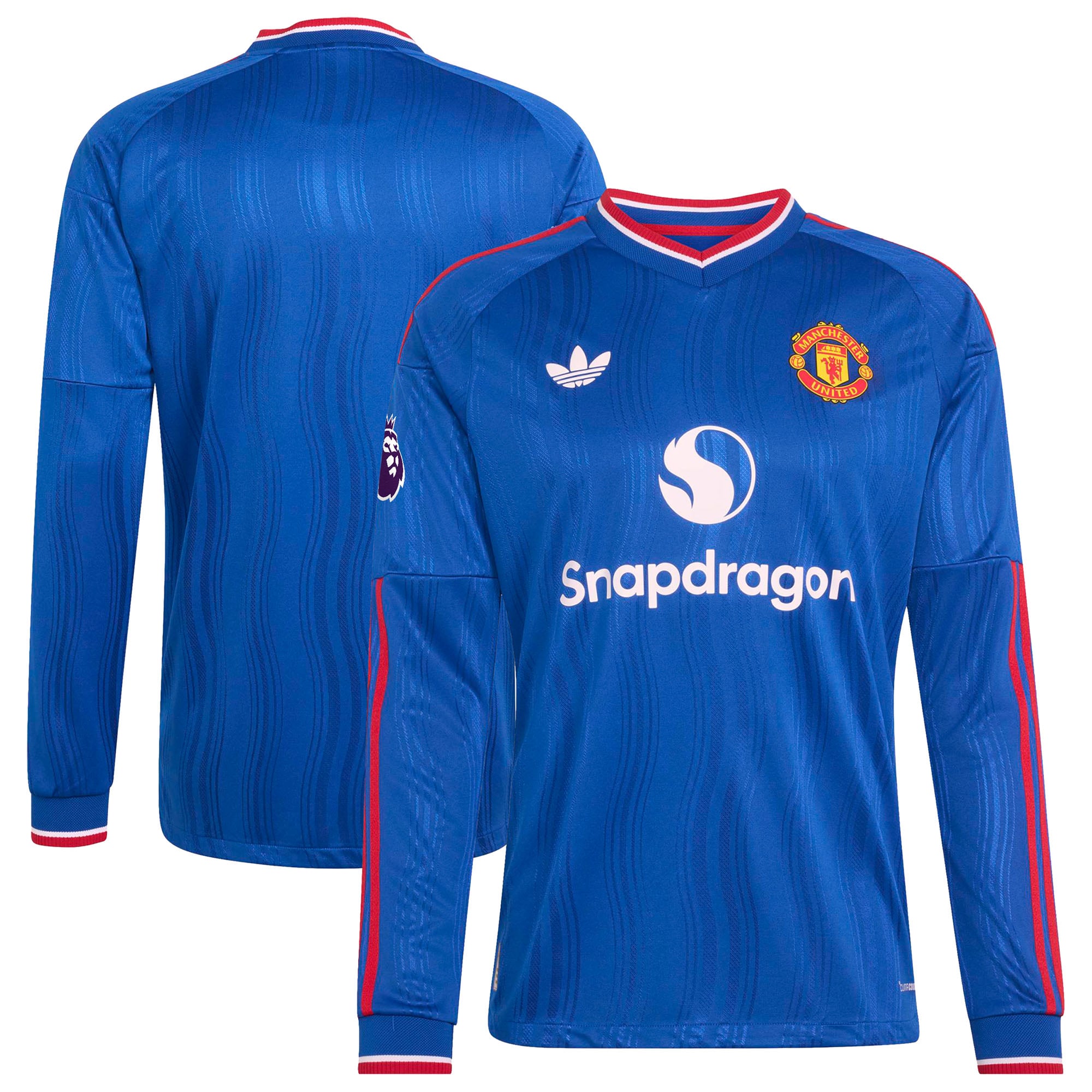 Maillot authentique à manches longues adidas Royal Manchester United 2026/27 extérieur avec patch