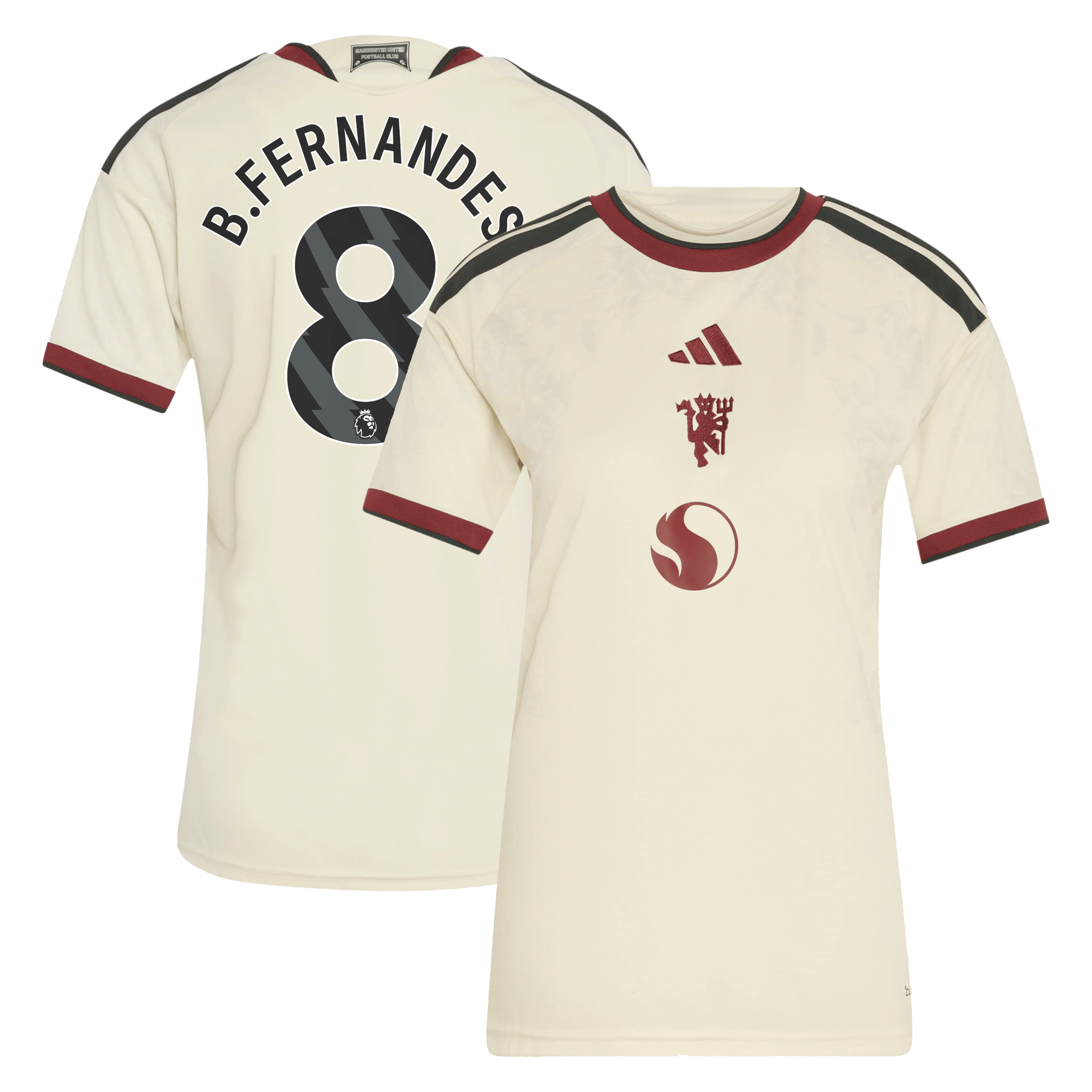 Maillot domicile réplique rouge Manchester United 2026/27 pour femme, adidas Bruno Fernandes