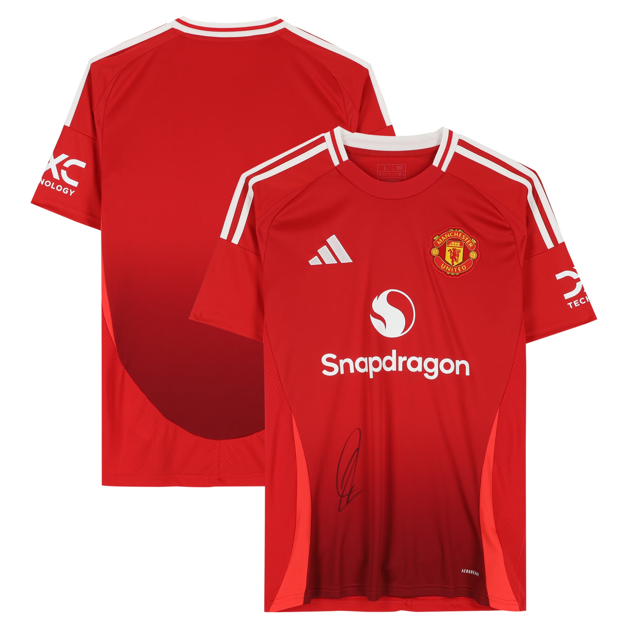 Maillot réplique rouge adidas 2024-25 de Zlatan Ibrahimovic (Manchester United), autographié - Signature sur le devant