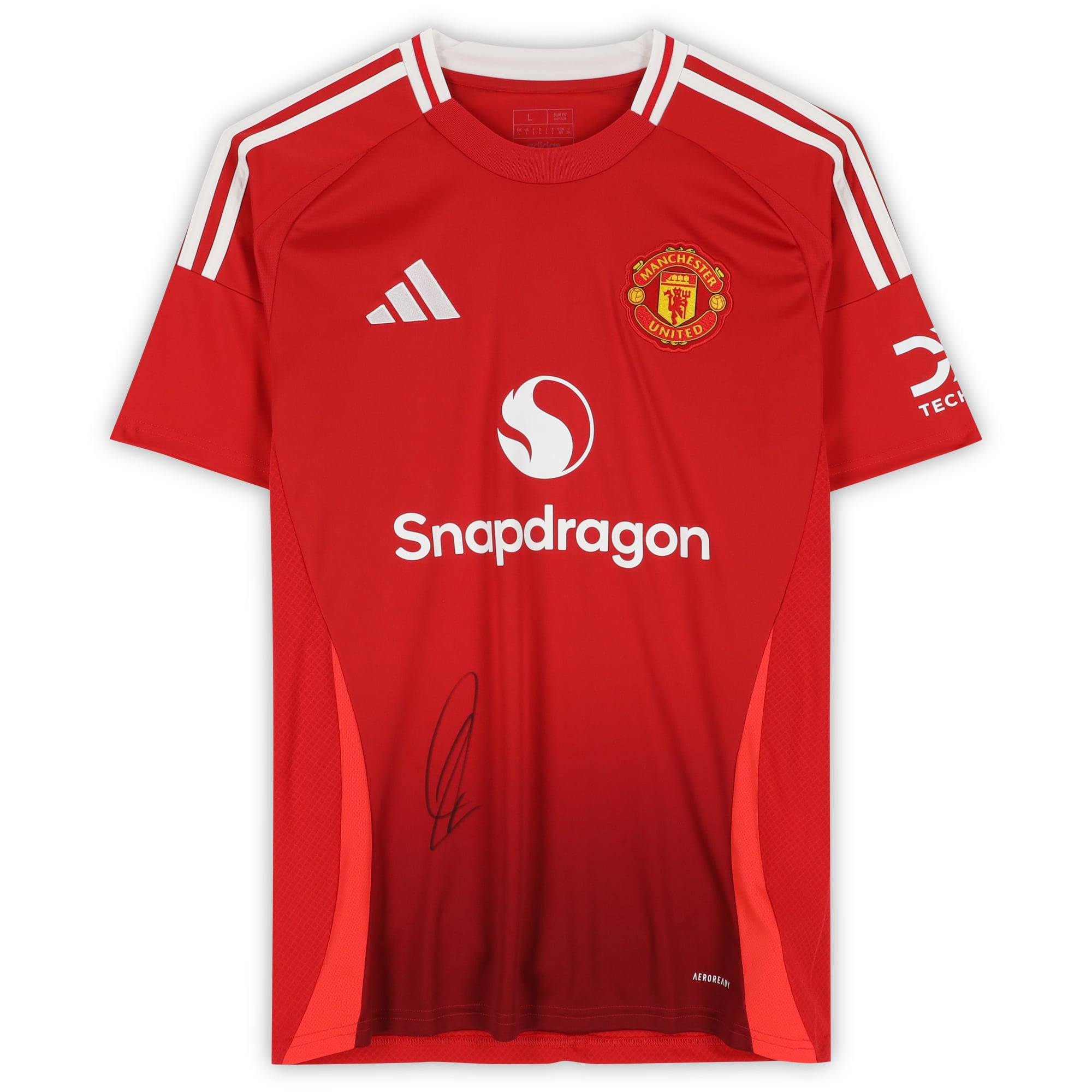 Maillot réplique rouge adidas 2024-25 de Zlatan Ibrahimovic (Manchester United), autographié - Signature sur le devant