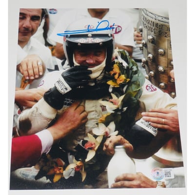 Photo Autographe Signée Mario Andretti - Format 10x8 Pouces, Avec Certificat D'authenticité Et Présentoir