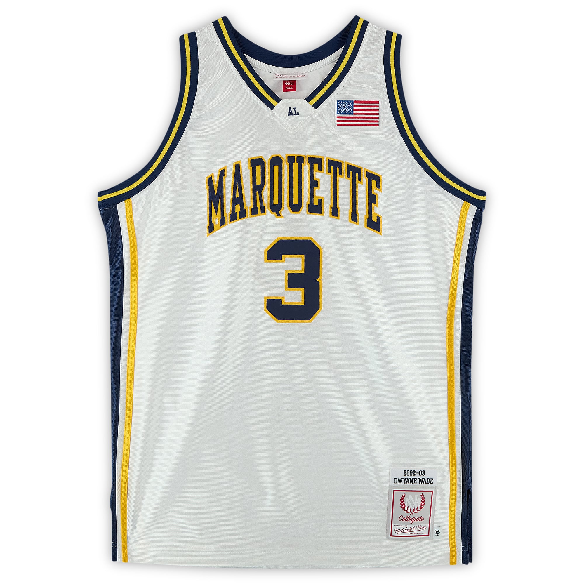 Dwyane Wade Marquette Golden Eagles Autographed Navy Mitchell & Ness 2002 Authentic Jersey with "Flash" Inscription