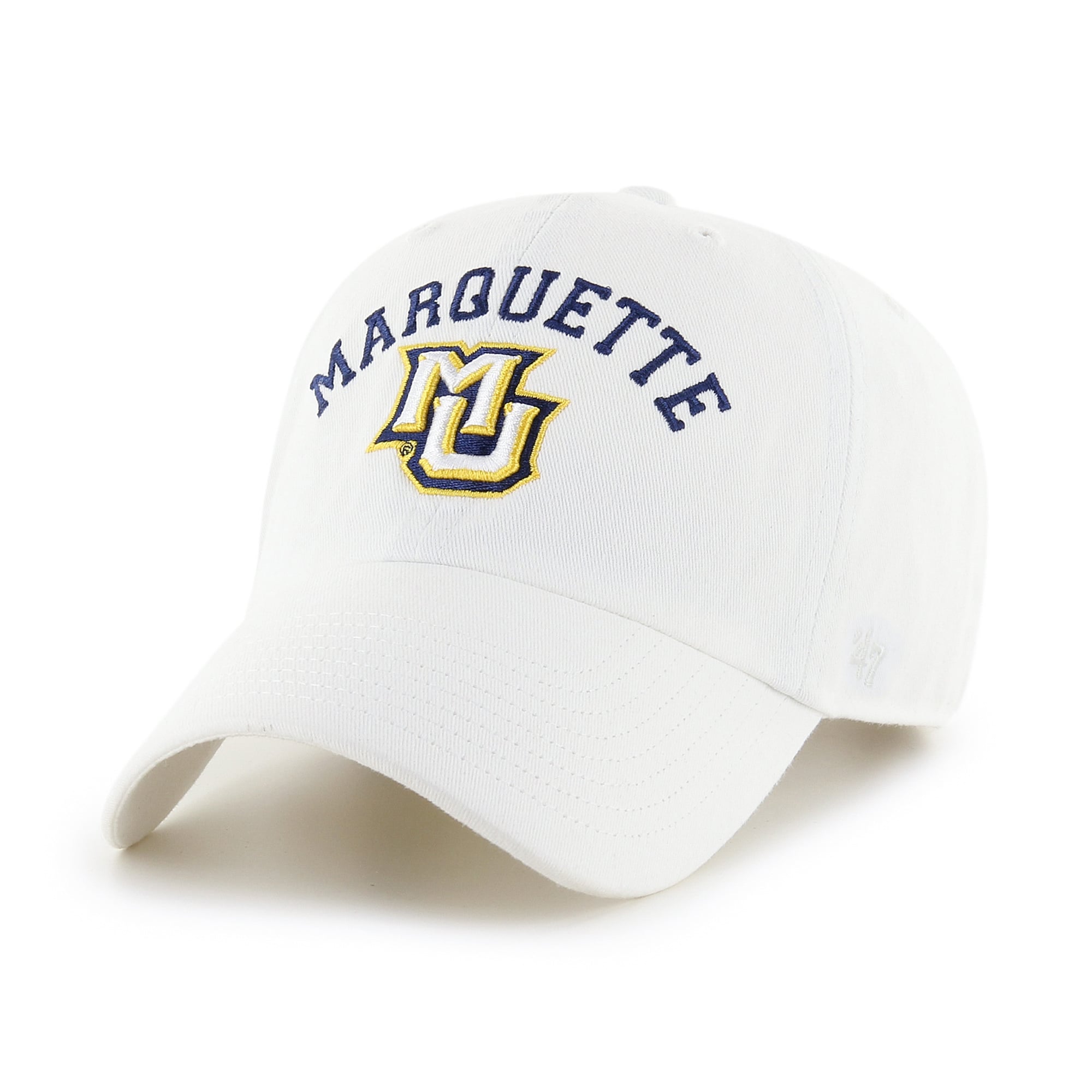 Casquette réglable '47 White Marquette Golden Eagles Classic Arch Clean Up pour hommes