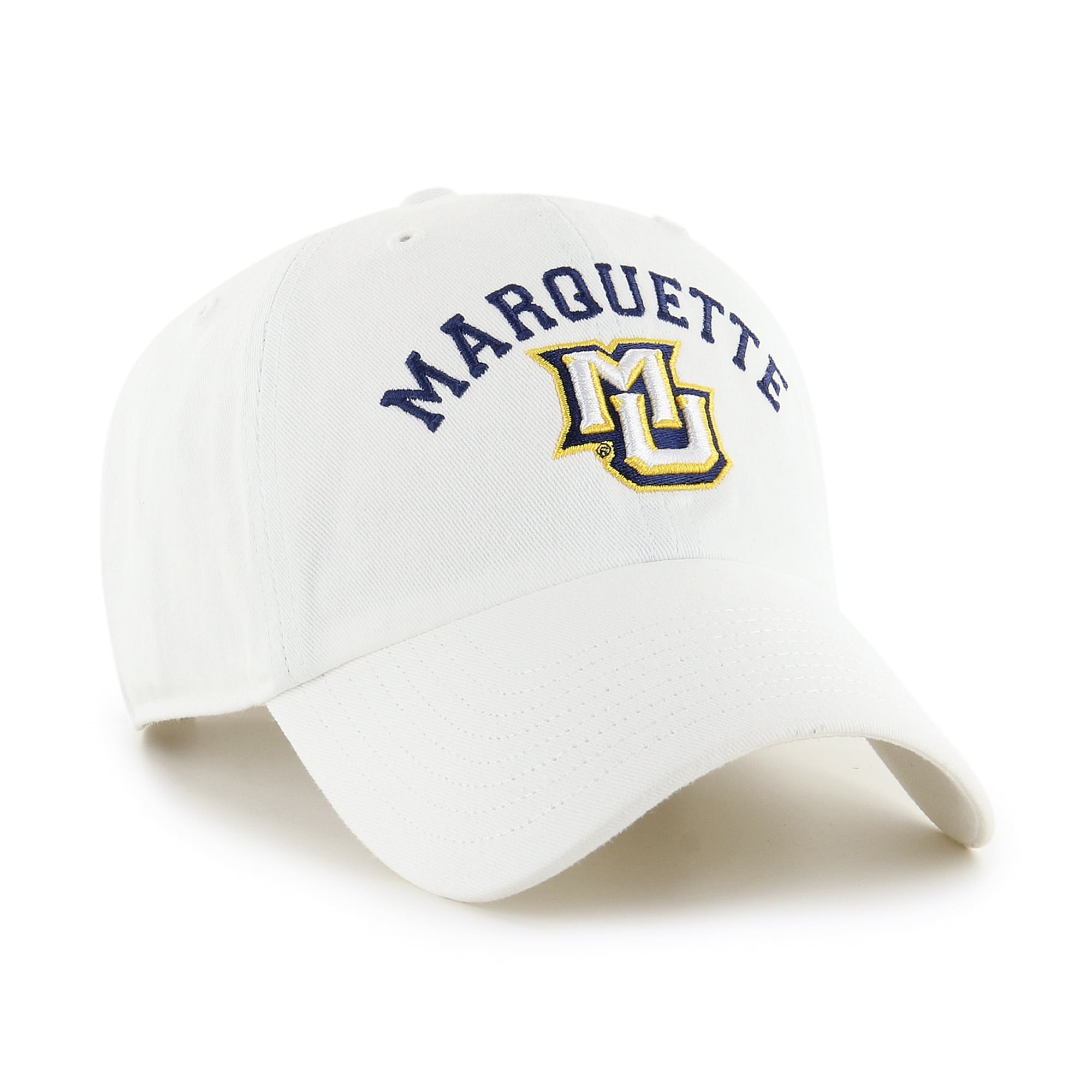 Casquette réglable '47 White Marquette Golden Eagles Classic Arch Clean Up pour hommes