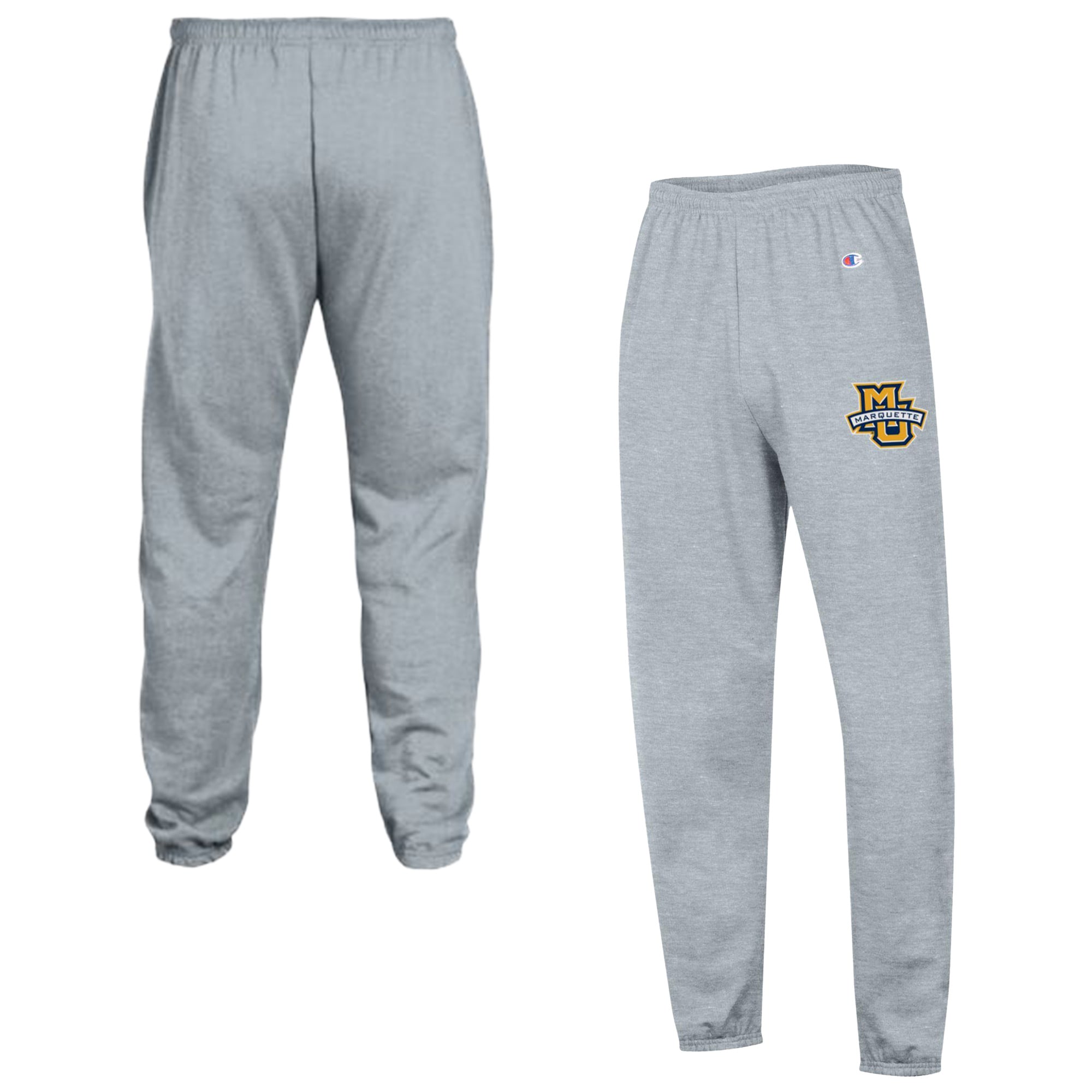 Men's Champion Heather Gray Marquette Golden Eagles Powerblend Fleece Team Sweatpants