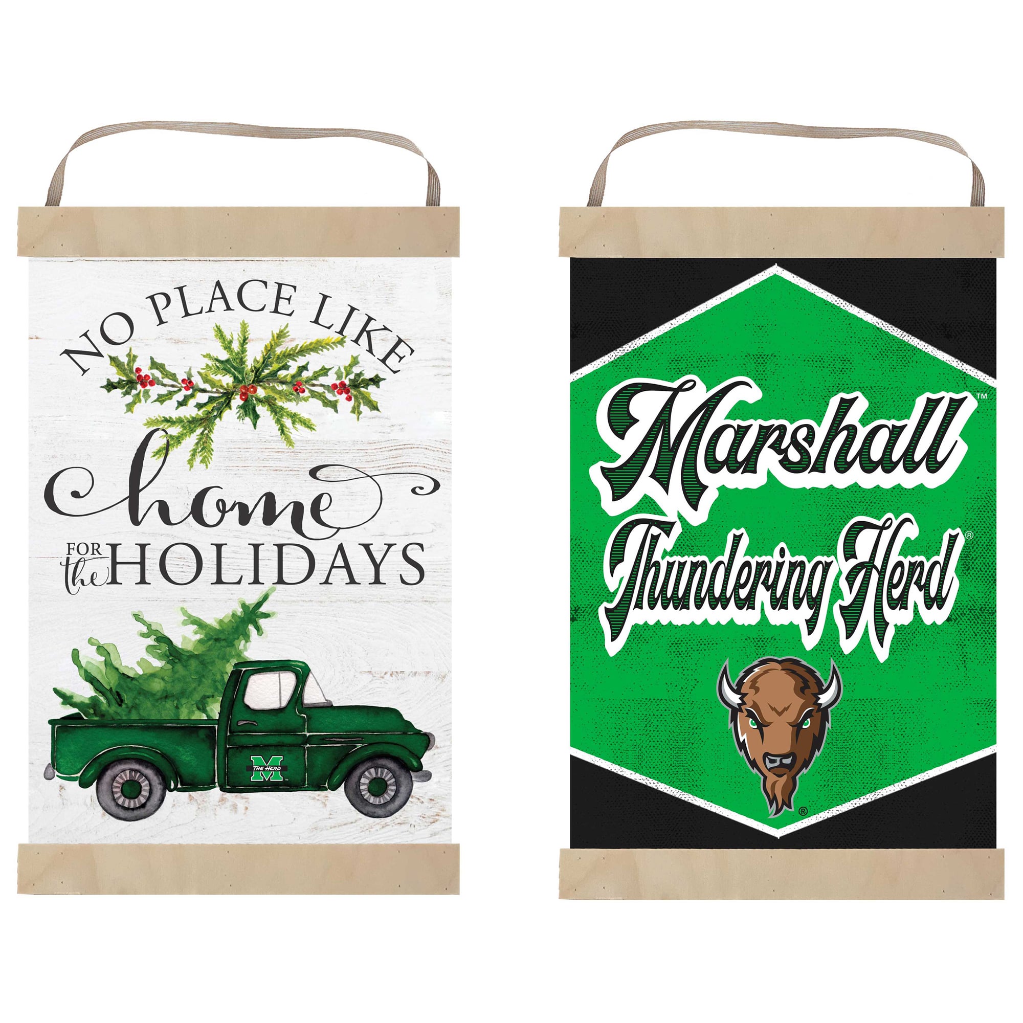Marshall University Gartenflagge – Thundering Herd Design, 100% Polyester, Doppelseitig, Wetterbeständig