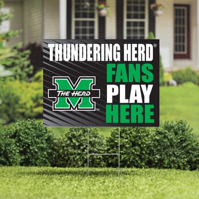Marshall Thundering Herd 18" x 24" Fans Play Here Outdoor Yard Sign