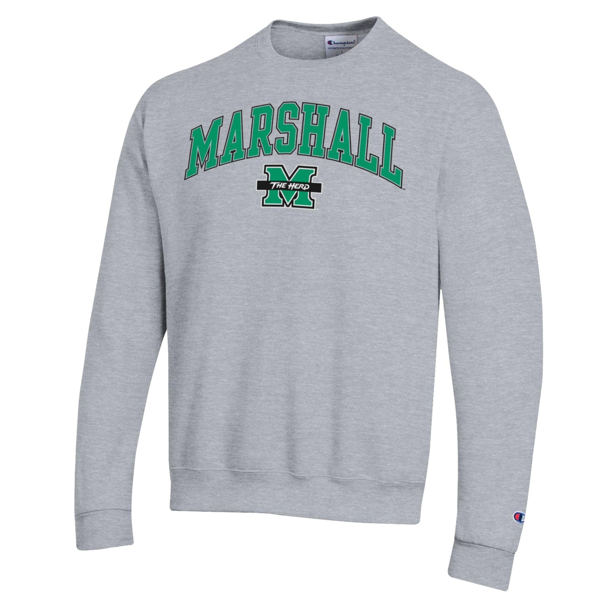 Sweat-shirt Champion pour homme, gris chiné Marshall Thundering Herd Arch Powerblend