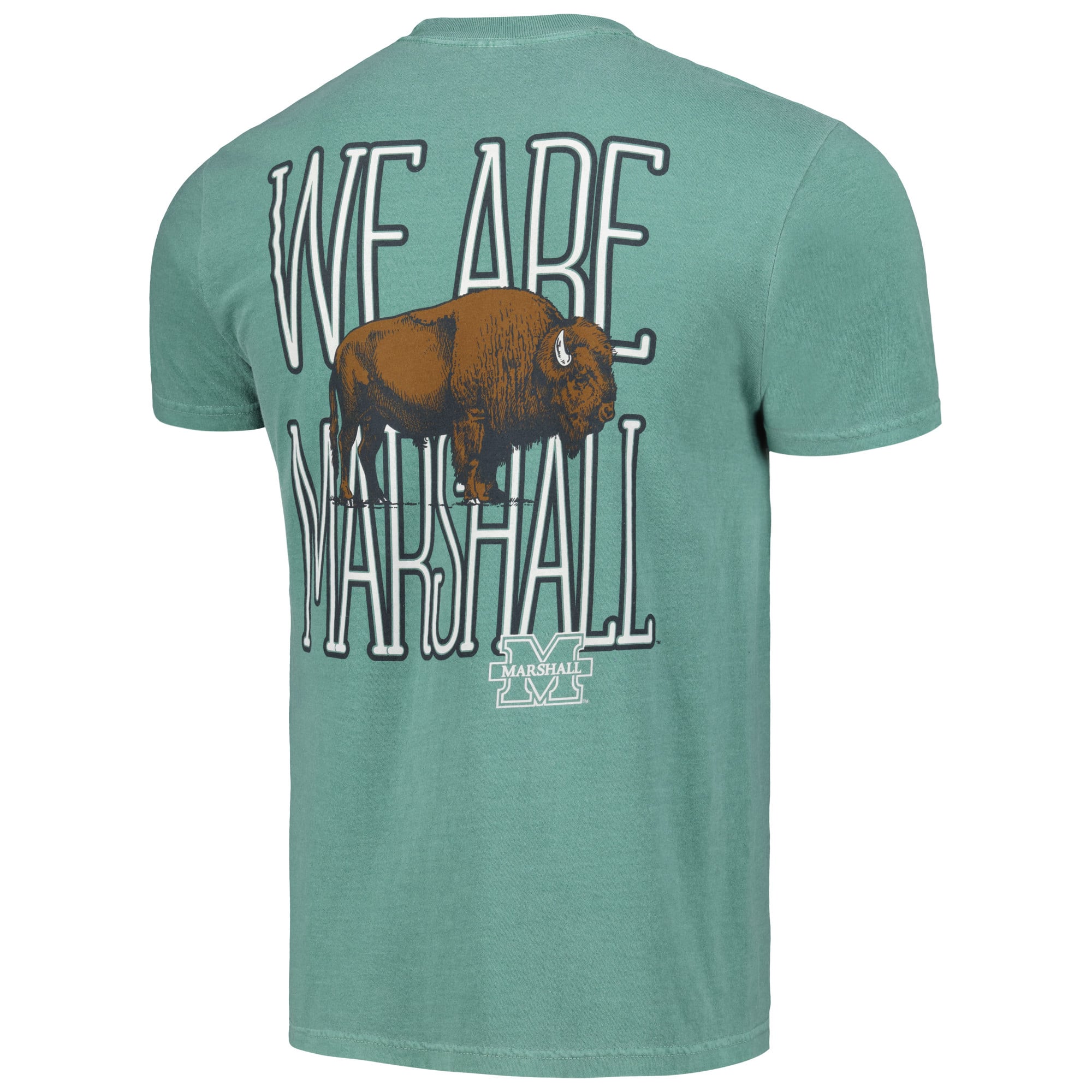 Unisex Green Marshall Thundering Herd Hyper Local Mascot Text Stack T-Shirt