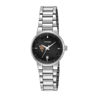 Marshall Thundering Herd Citizen Watch Women's Black Dial Stainless Steel Watch - Silver