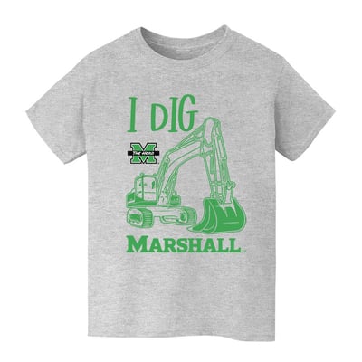 Marshall Thundering Herd Vive La Fete Youth Excavator T-Shirt - Gray