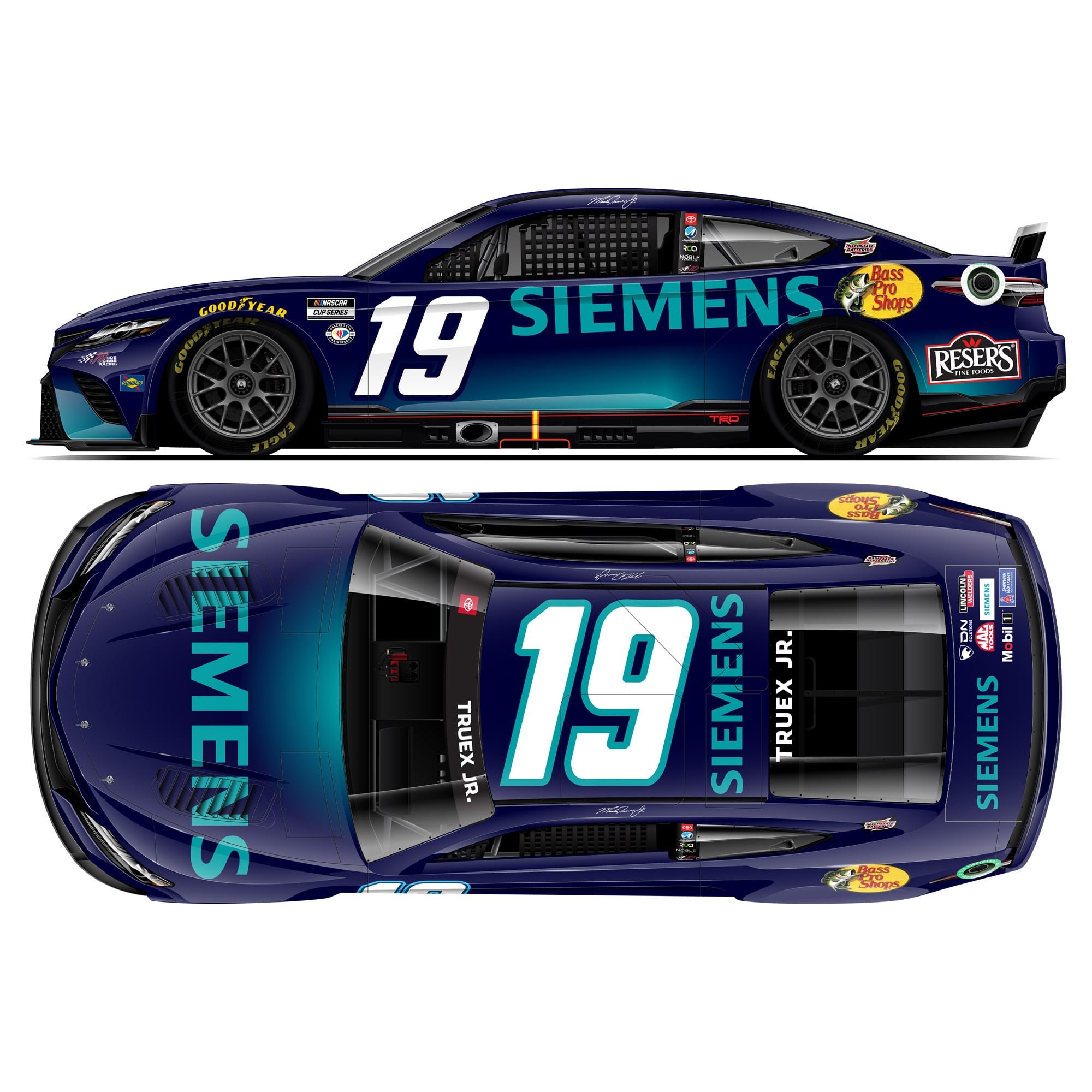 Number 19 Racing Sticker Number 19 Nascar