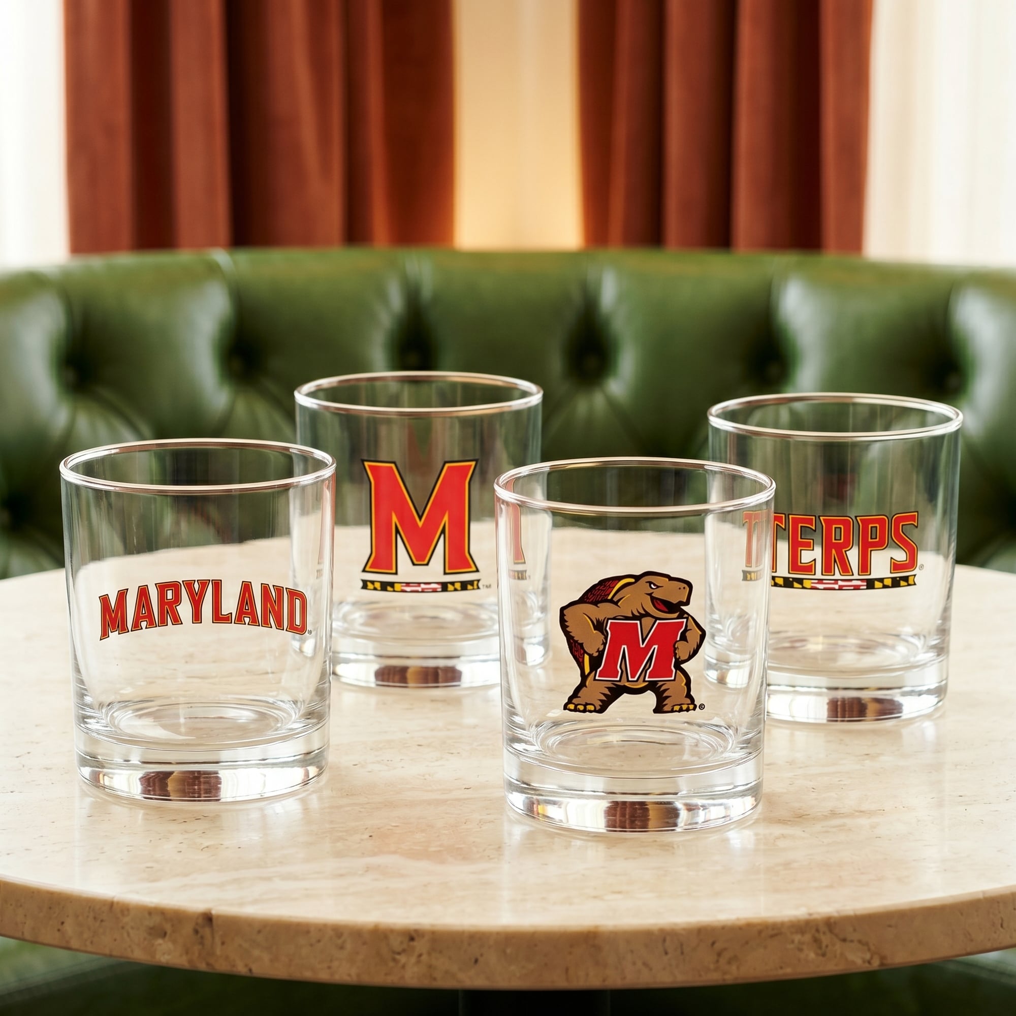 Indigo Falls  Maryland Terrapins Core 4-Pack Collectors Rocks Glass Set