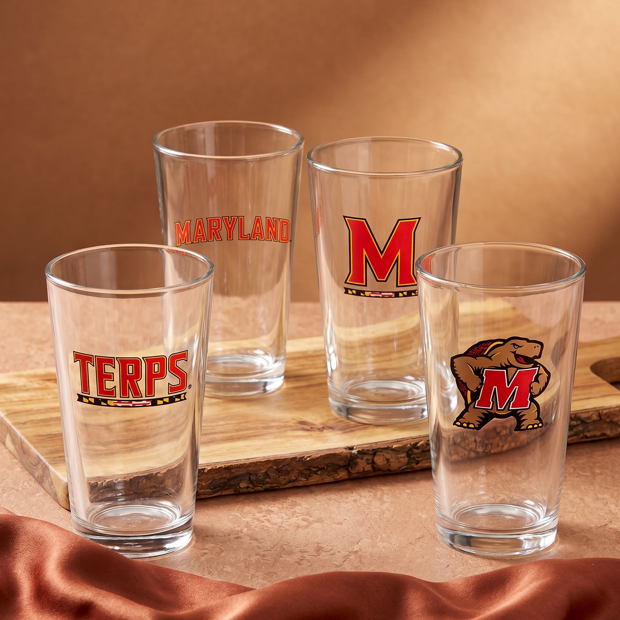 Maryland Terrapins 16oz. Collector Pint Glass Four-Piece Set
