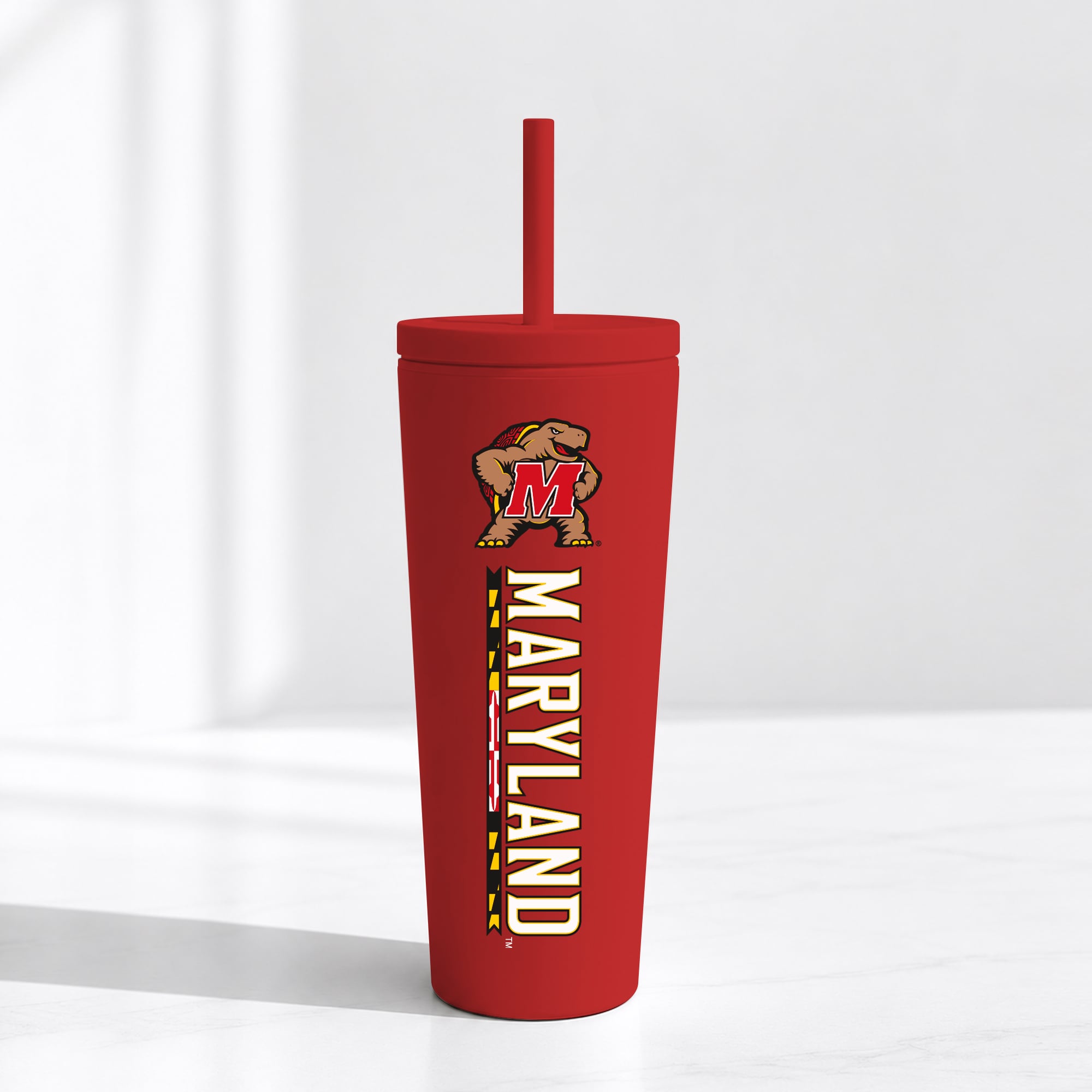 Maryland Terrapins 24oz. No Spill Straw Tumbler