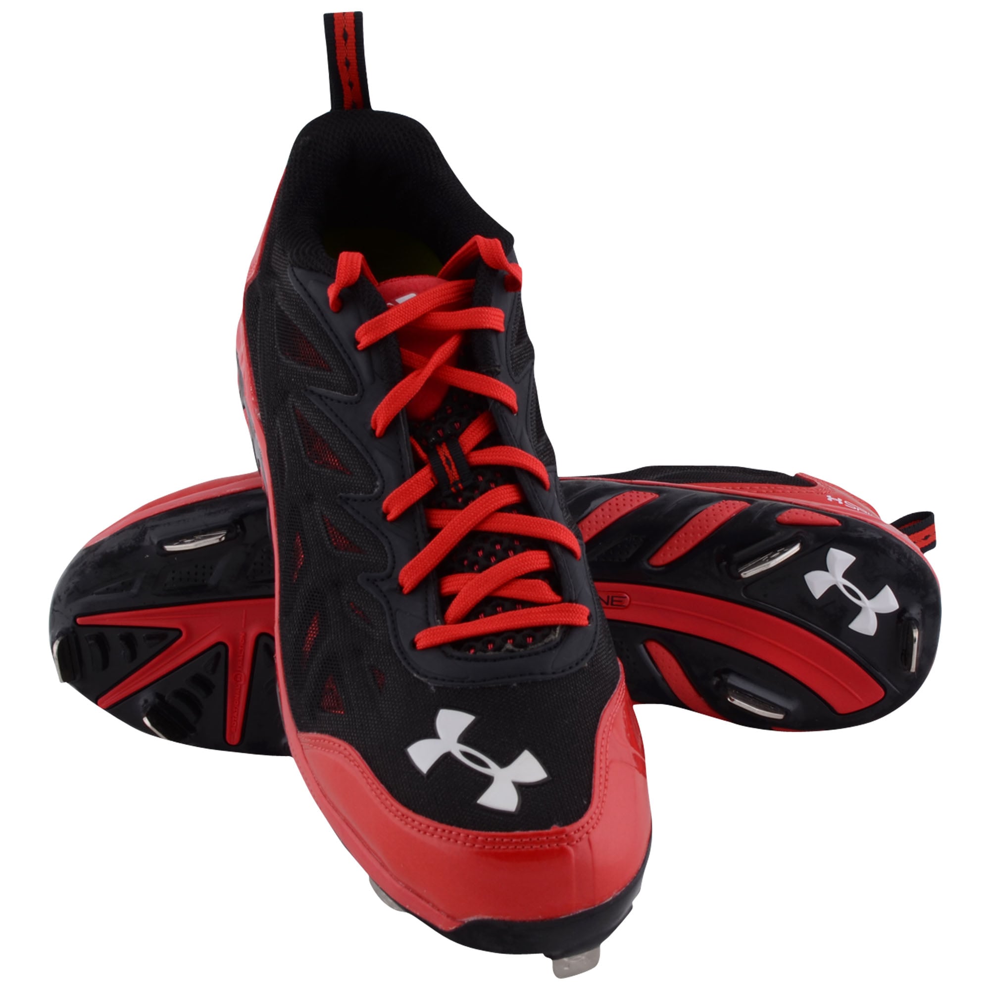 Maryland Terrapins Team-Issued Black and Red Spine Cleats