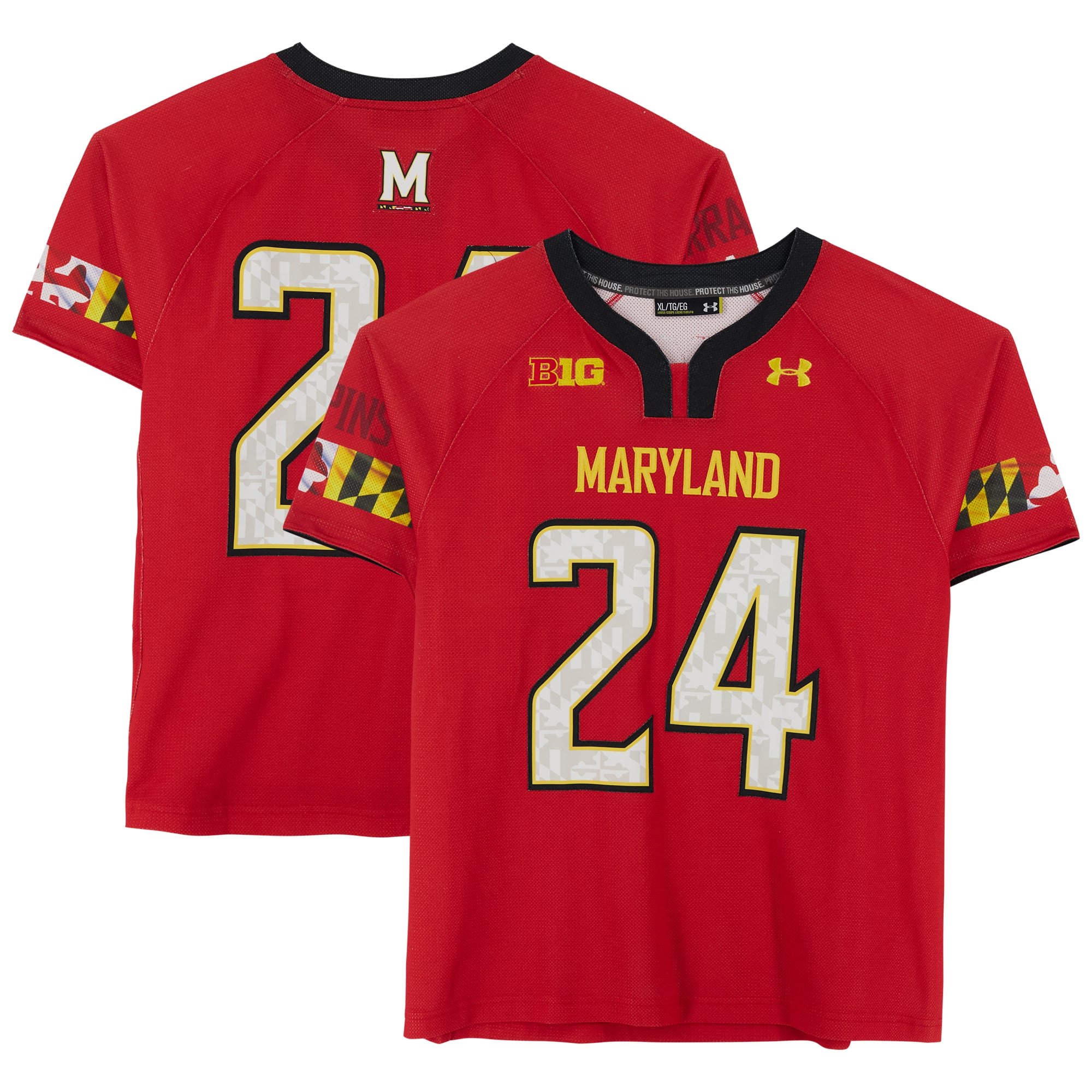 Maryland Terrapins Team-Issued #24 Red Jersey from the Lacrosse