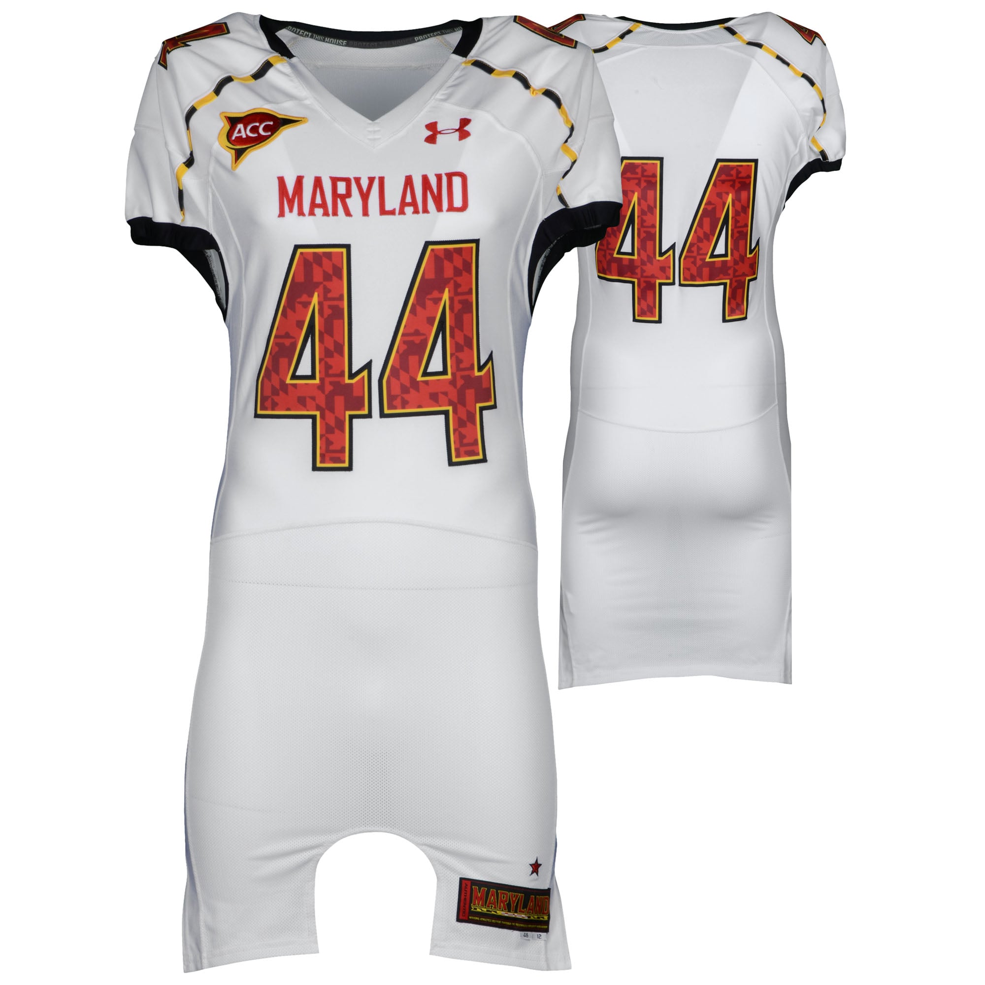 Maryland Terrapins Team-Issued #44 White Jersey with ACC Patch