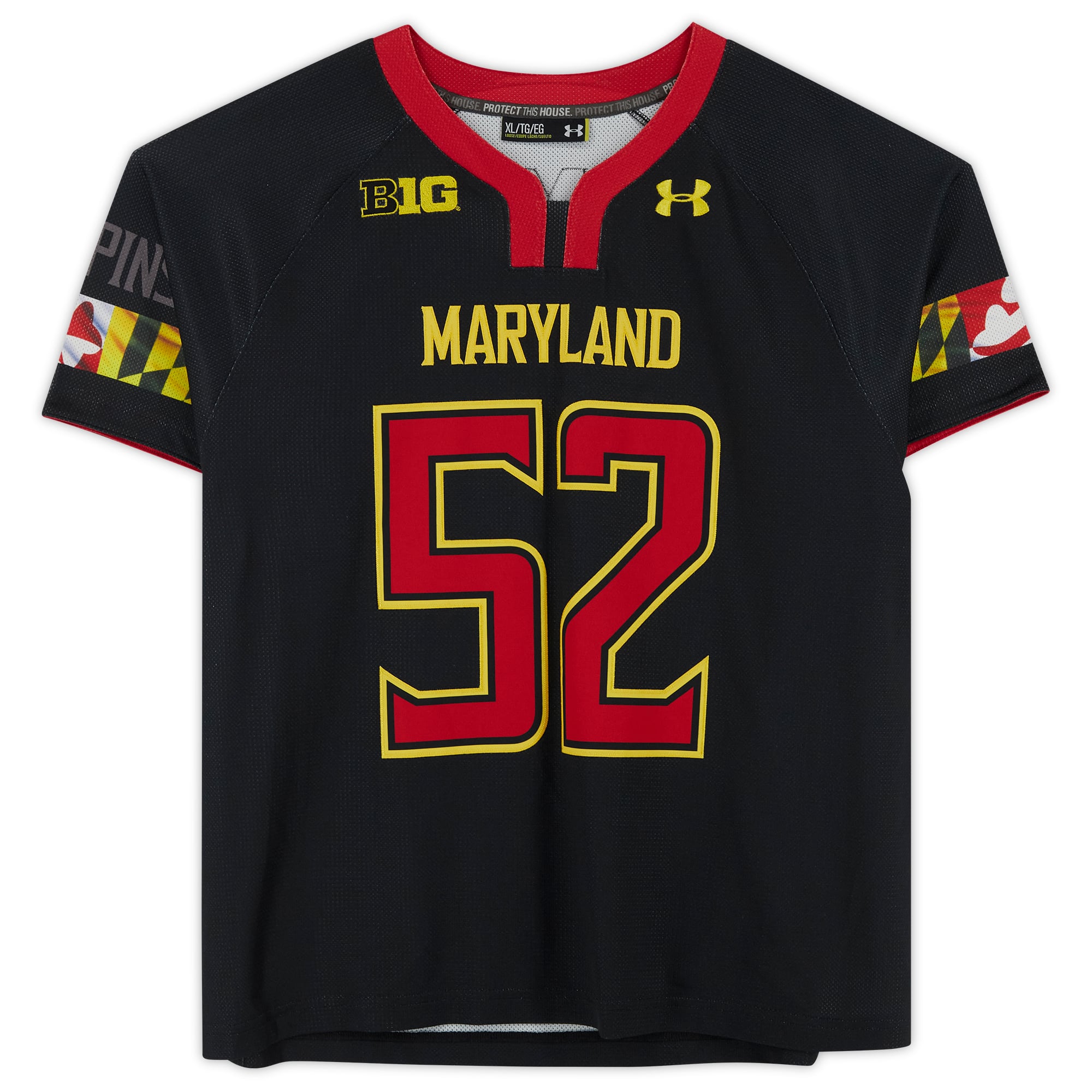 た*た様 Russell Athletic マリナーズ ユニフォーム 記念カード Maryland Terrapins Team-Issued #52 Black Jersey from the Lacrosse