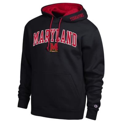  Maryland Terrapins Champion Arch Tackle Twill Hoodie - Black