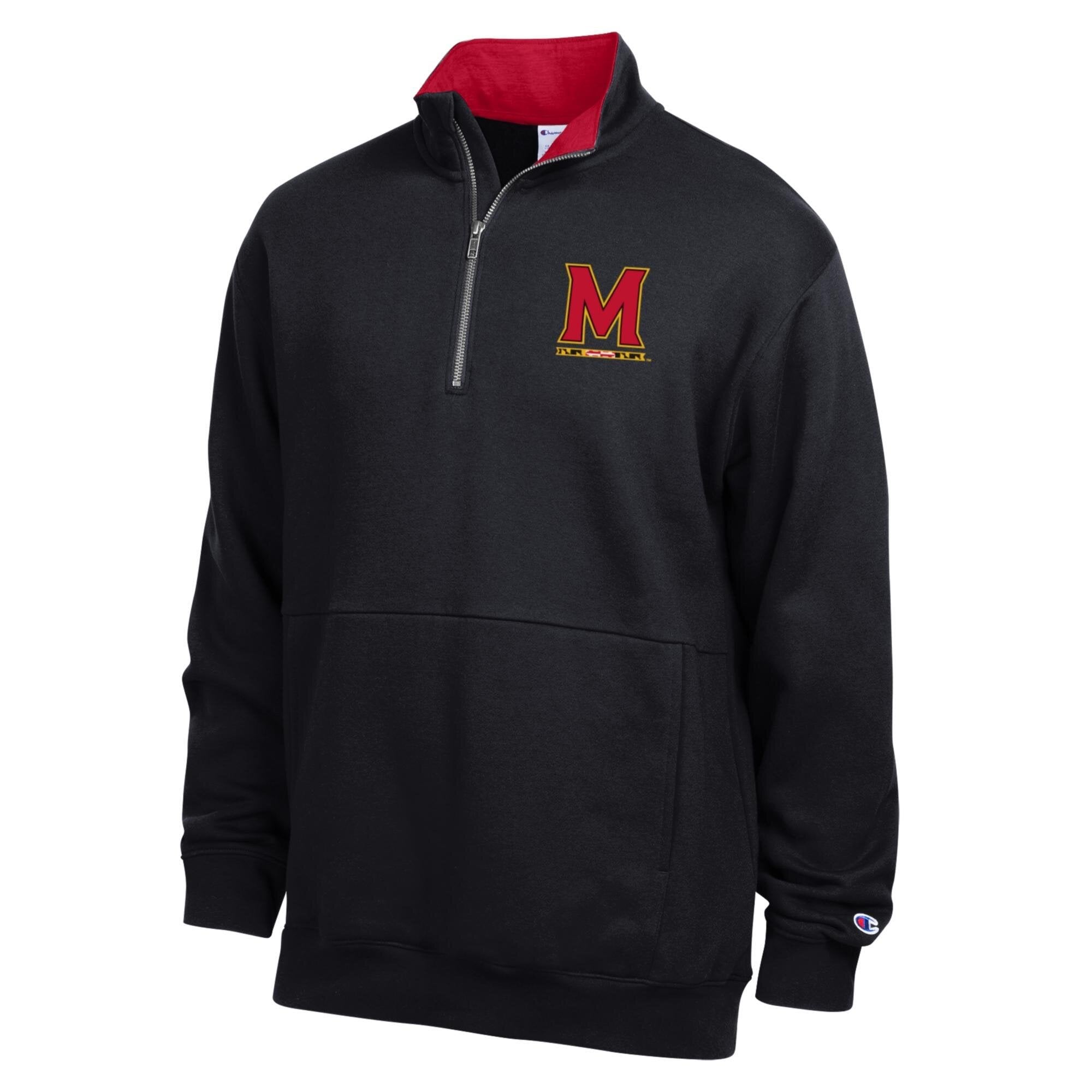 Men's Champion Scarlet Maryland Terrapins Fleece Quarter-Zip Pullover