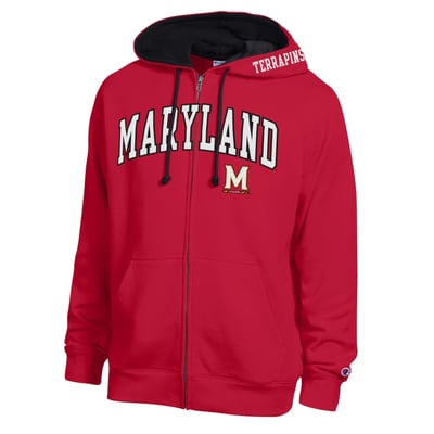 Maryland Terrapins Champion Arch Logo Full-Zip Fleece Hoodie - Red
