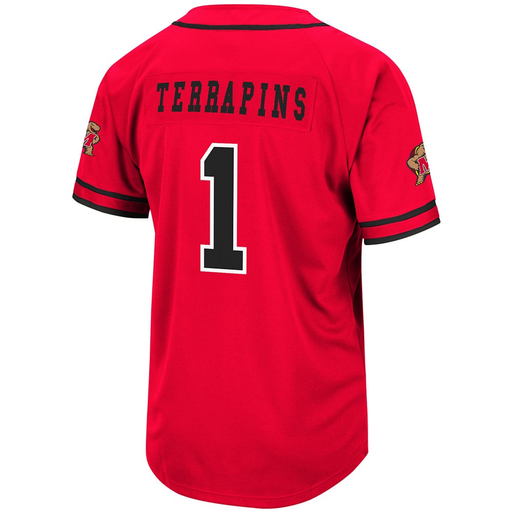 Men's Colosseum Red Maryland Terrapins Turf 'n' Turf Baseball Jersey